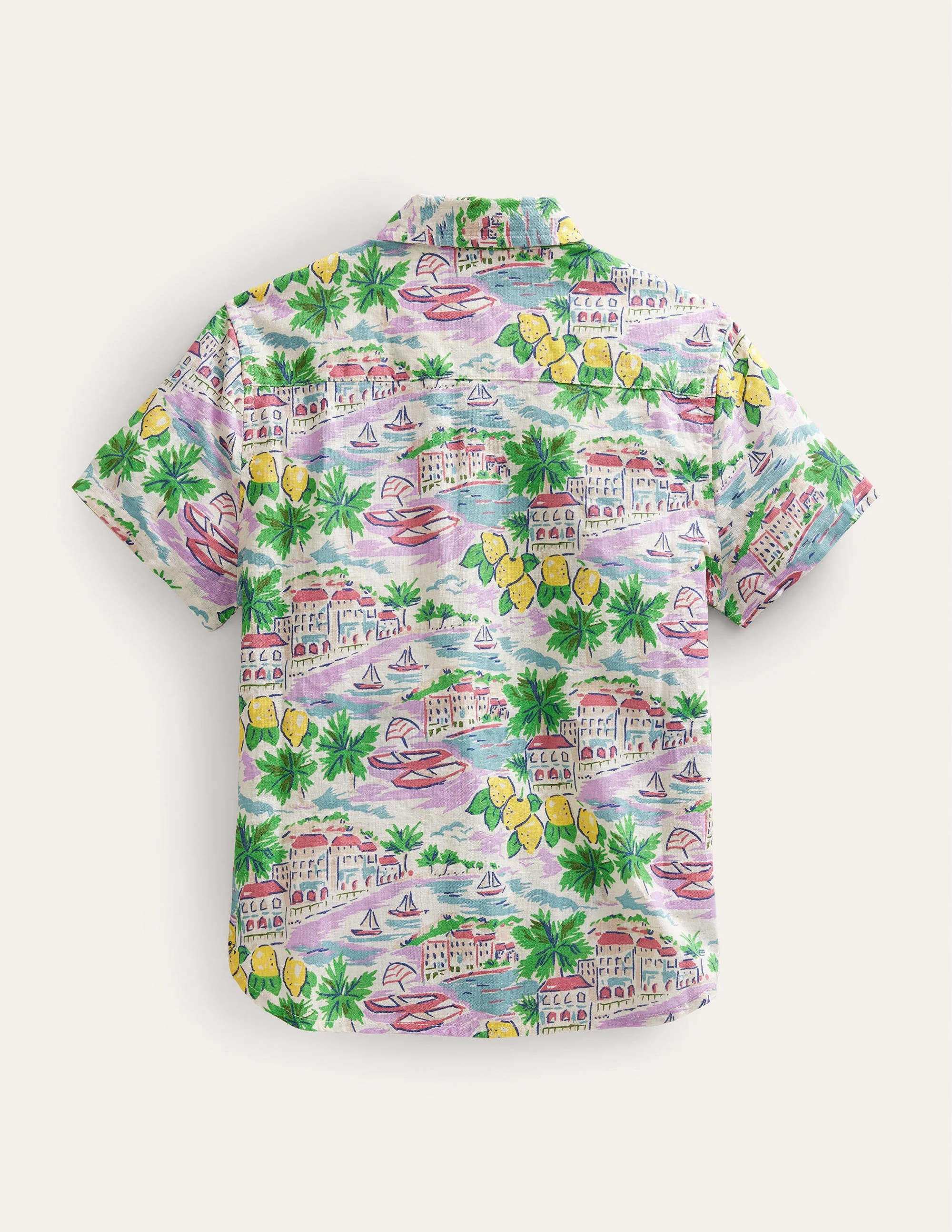 Cotton Linen Shirt-Multi Scene Print - Image 2