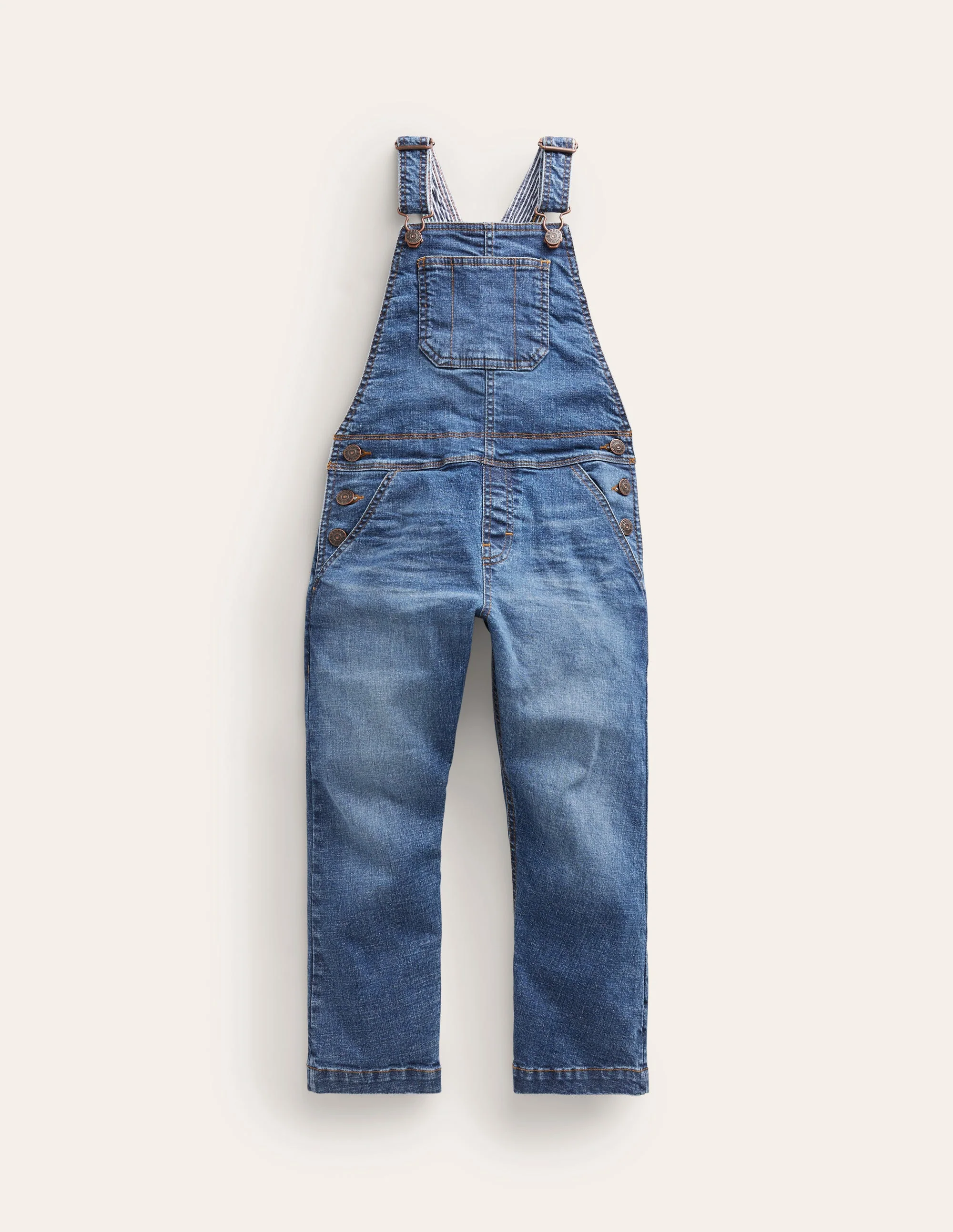 Denim Overalls-Mid Denim