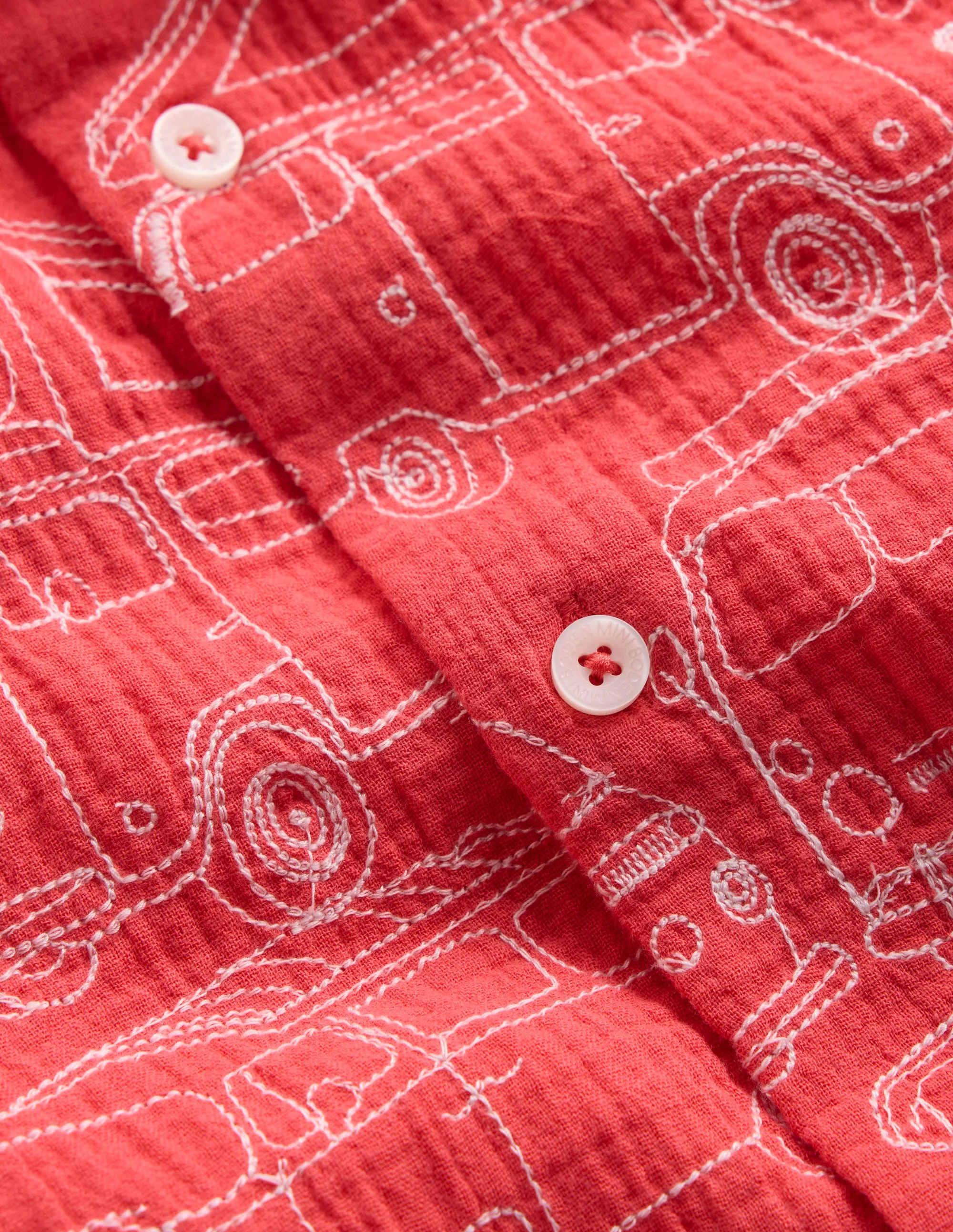 Double Cloth Shirt-Cayenne Embroidery - Image 4