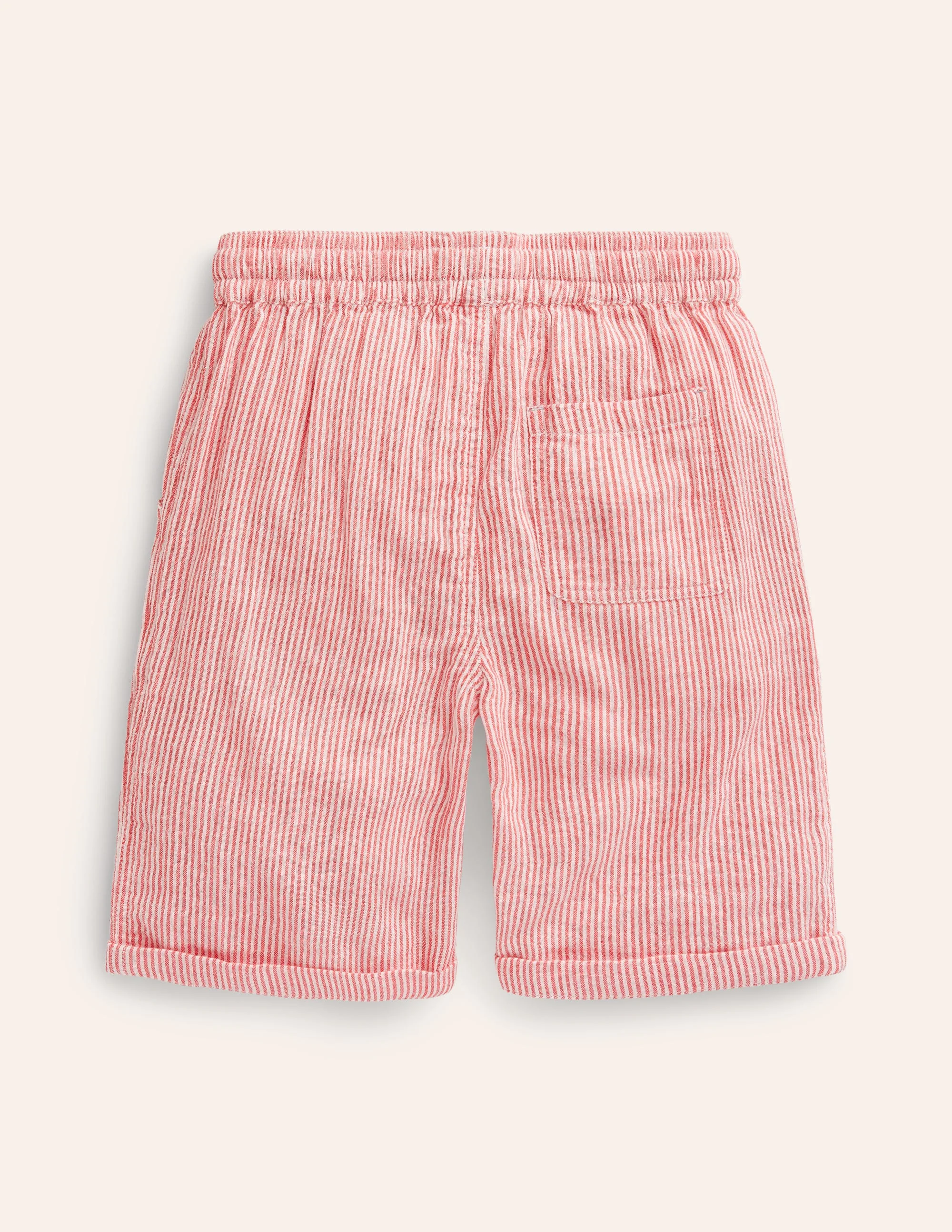 Drawstring Vacation Shorts-Jam Red / Ivory Stripe - Image 2