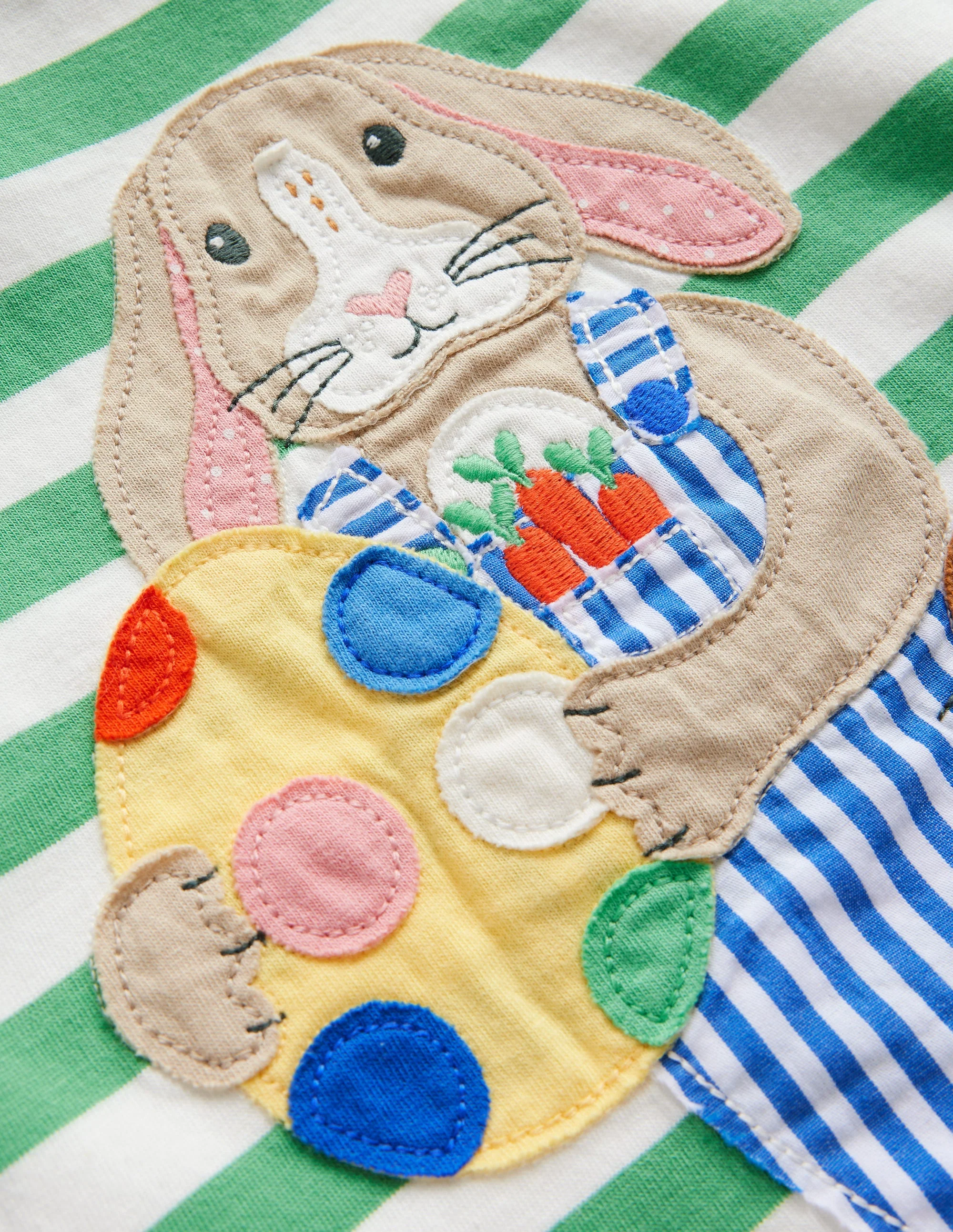 Easter Appliqué T-shirt-Aloe Green/Ivory - Image 3
