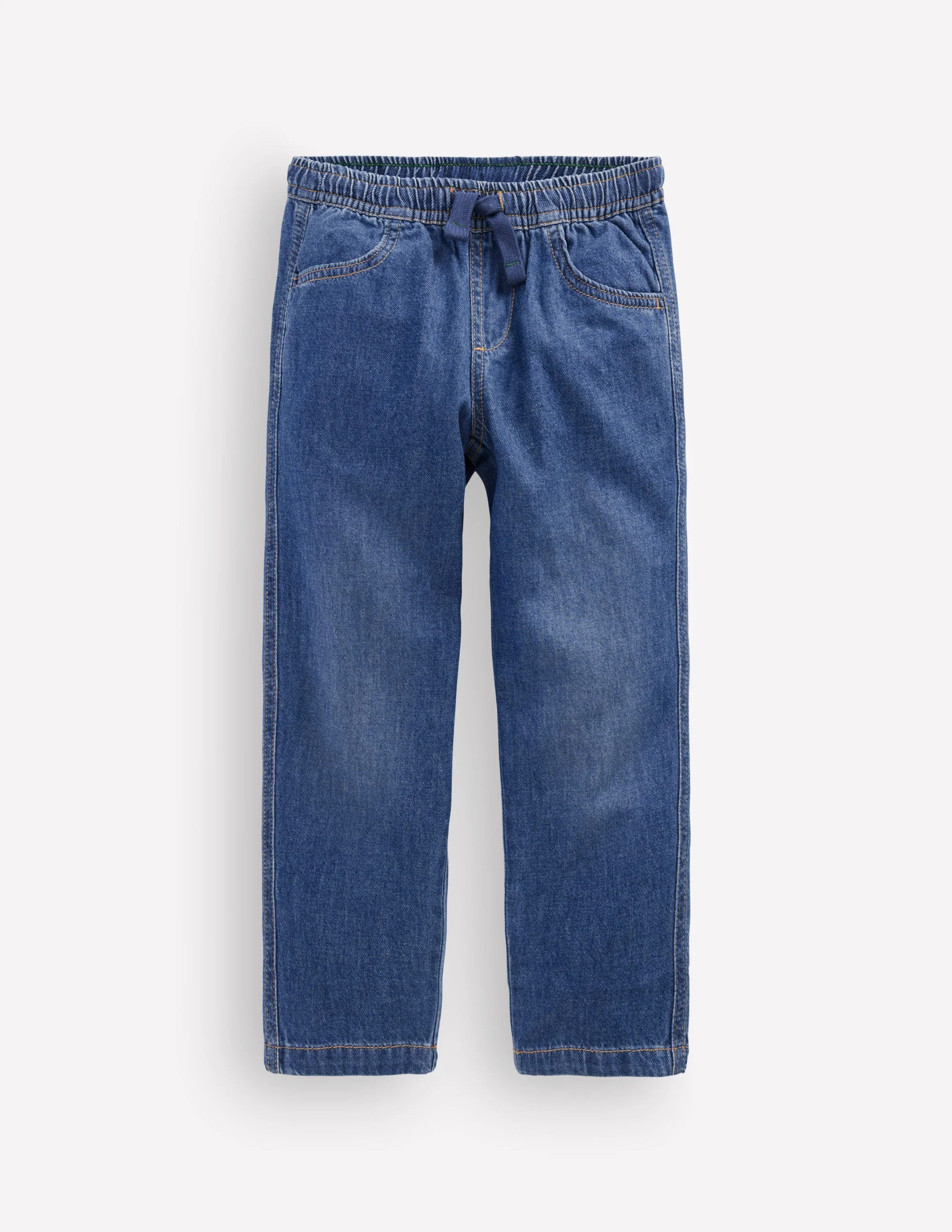 Easy Straight Pants-Denim