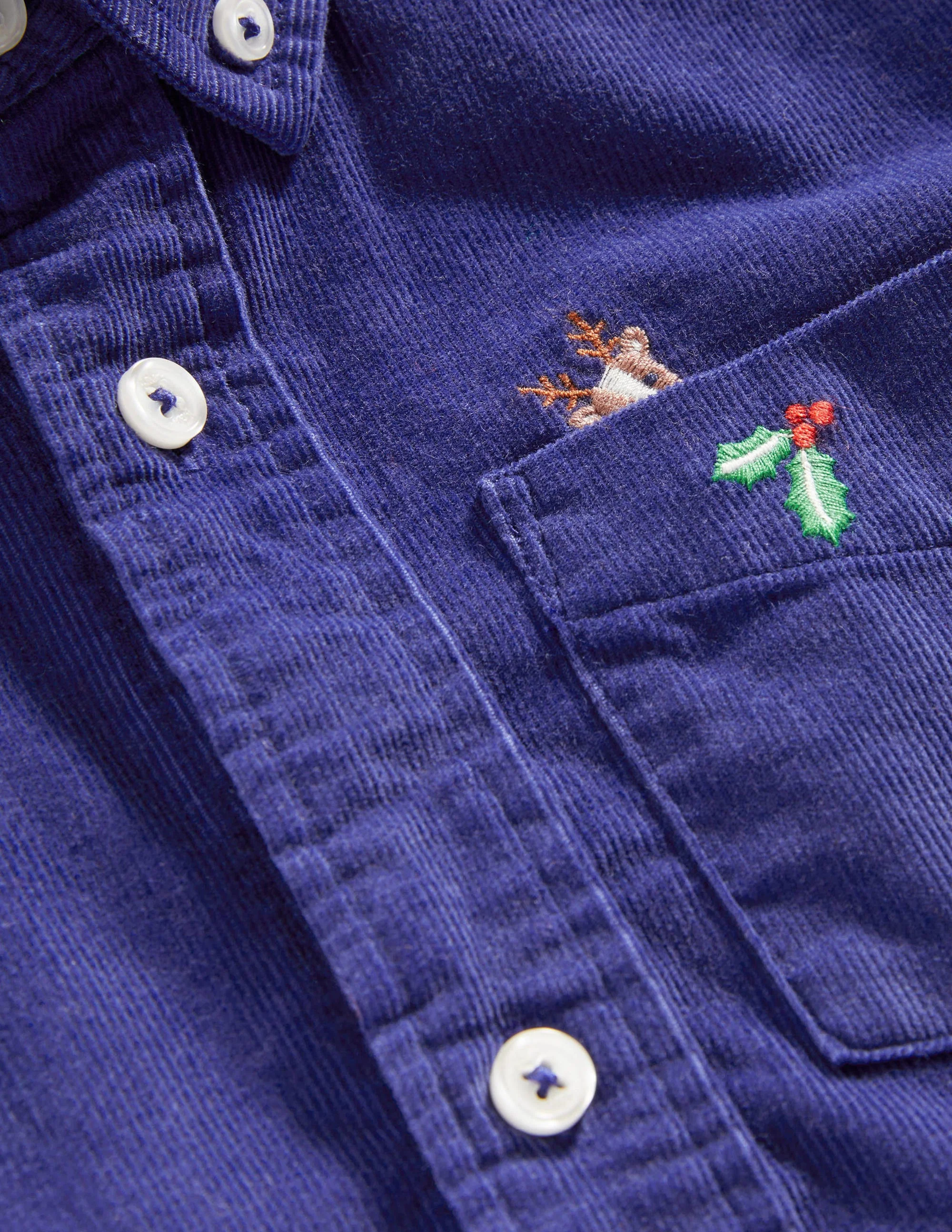 Embroidered Shirt-Starboard Blue Christmas Cord - Image 3