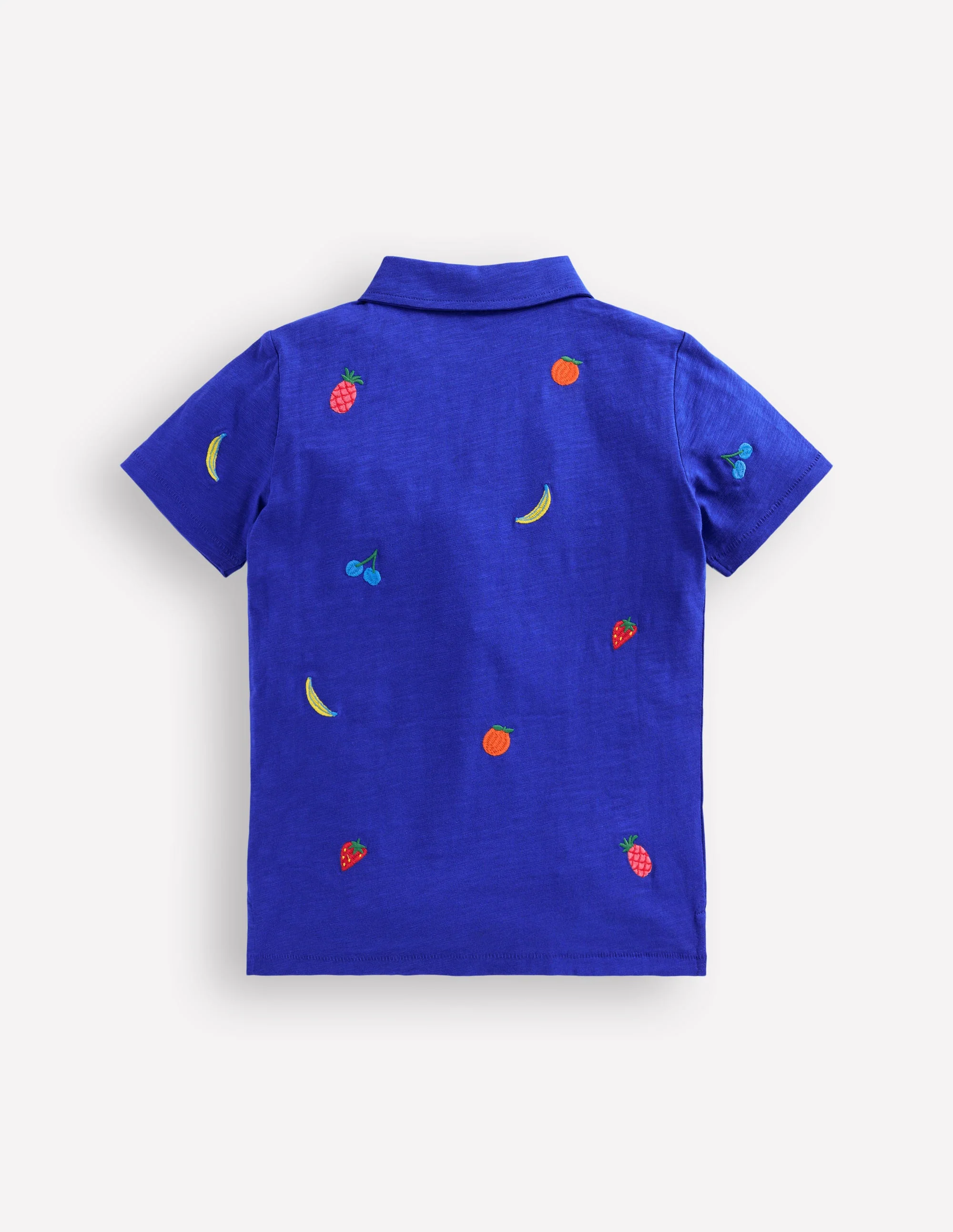 Embroidered Slub Polo Shirt-Fruit Embroidery - Image 2