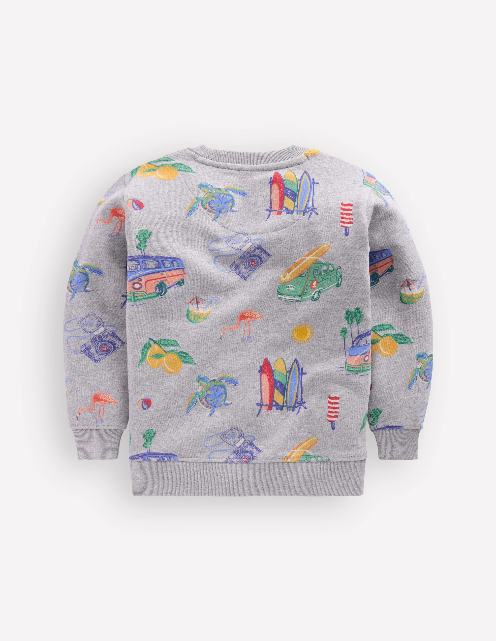 Everyday Printed Sweatshirt-Grey Marl Sketchy Holiday - Image 3