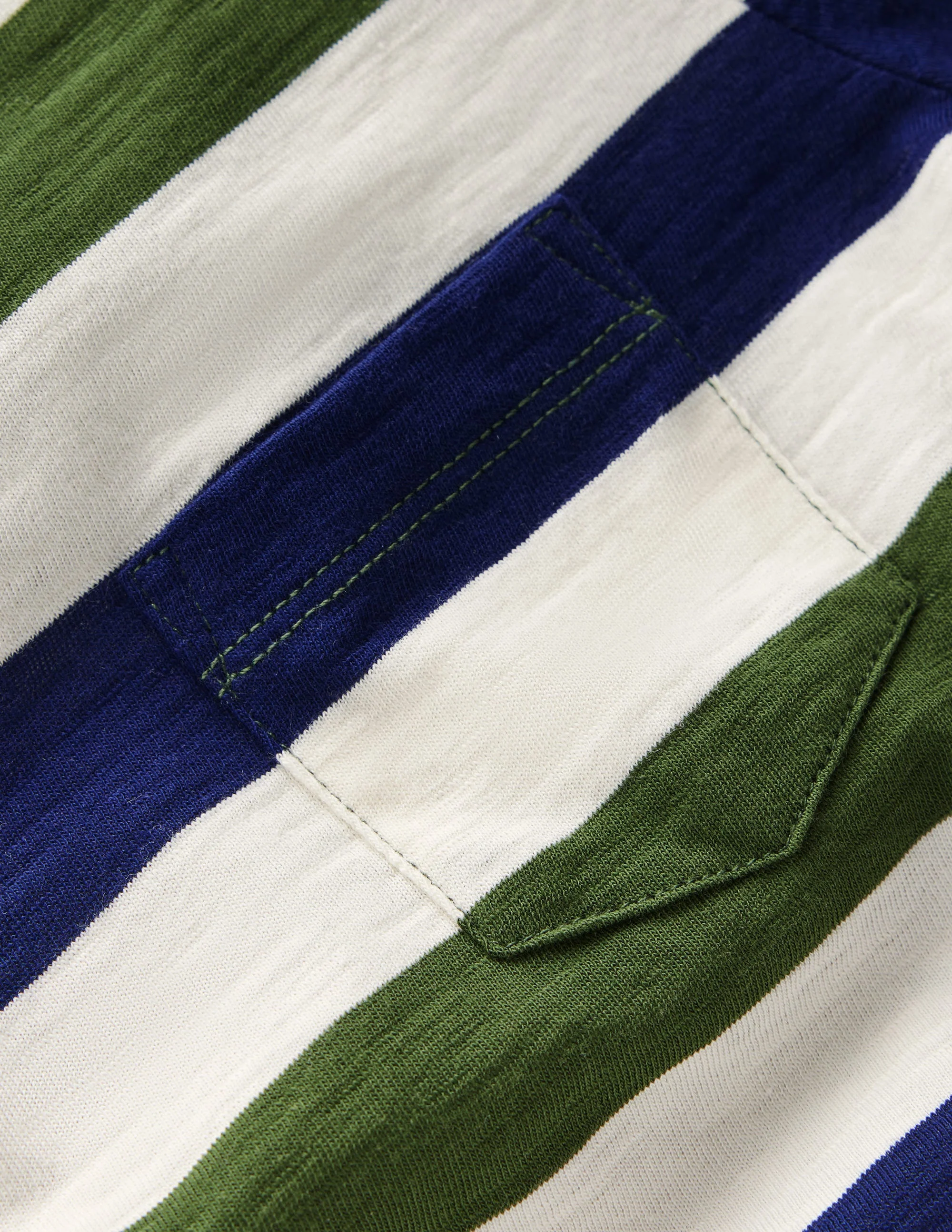 Everyday Short Sleeve T-Shirt-Green and Blue Stripe - Image 3