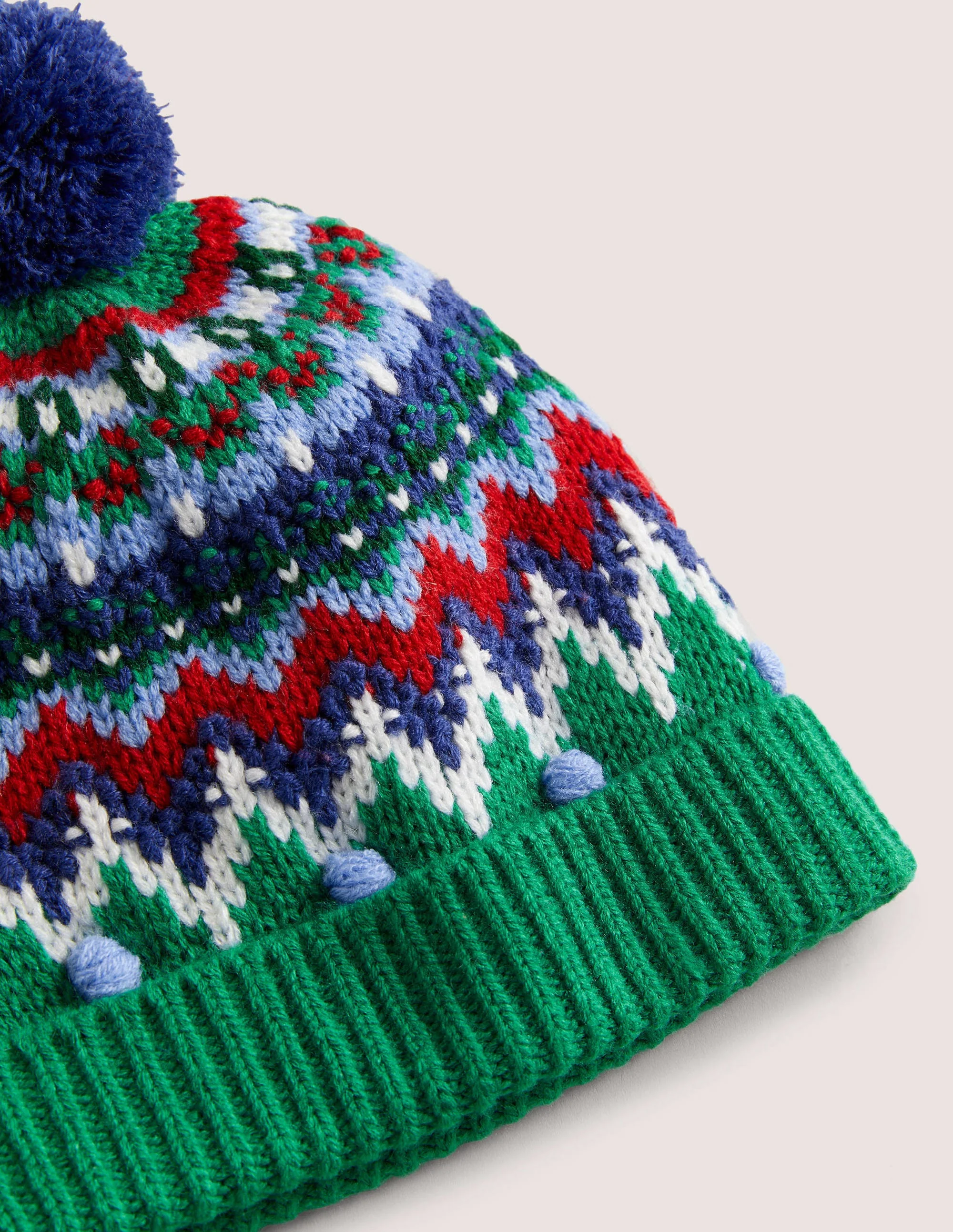 Fair Isle Hat and Mittens Set-Green - Image 2