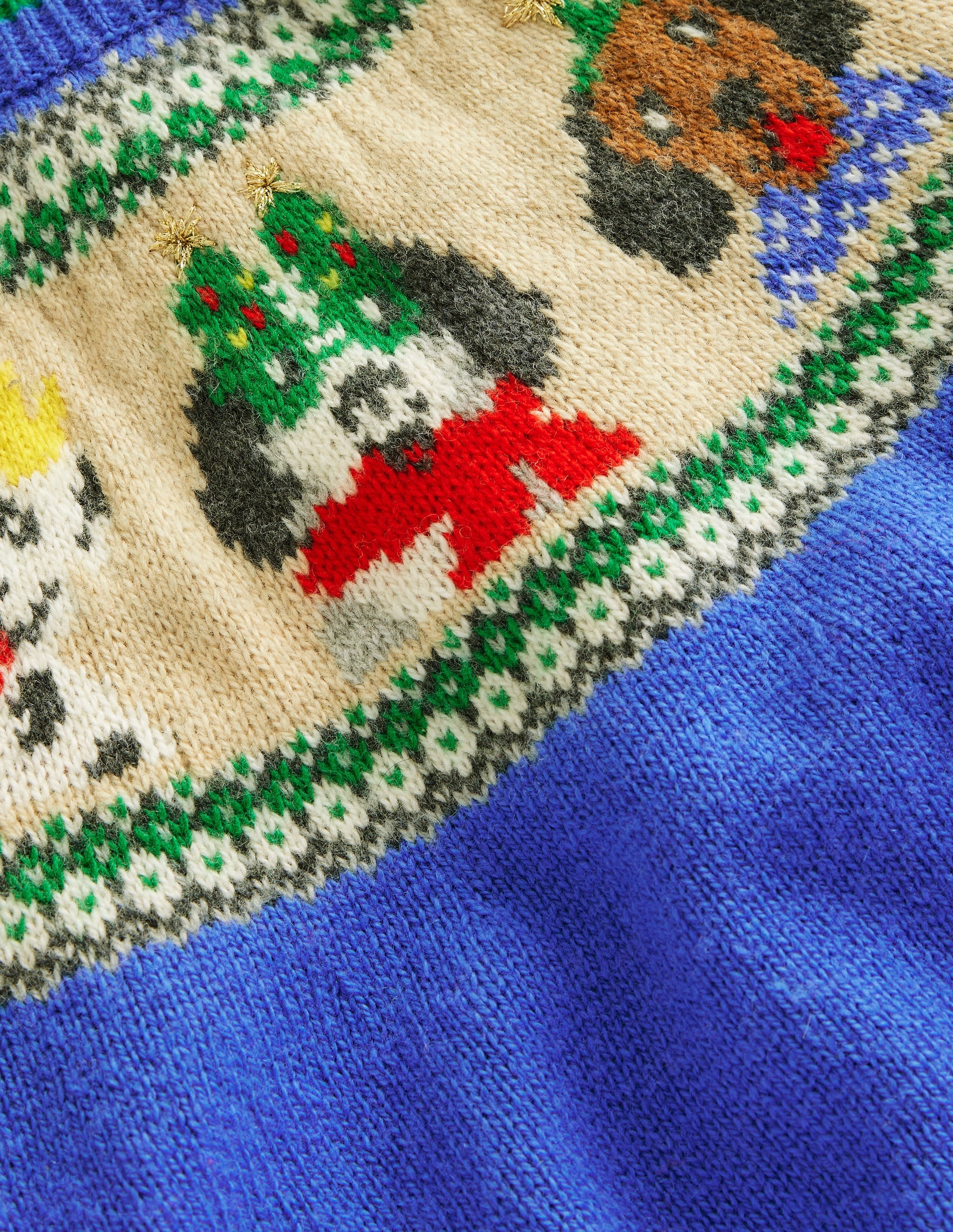 Fair Isle Sweater-Greek Blue Festive Dogs - Image 6