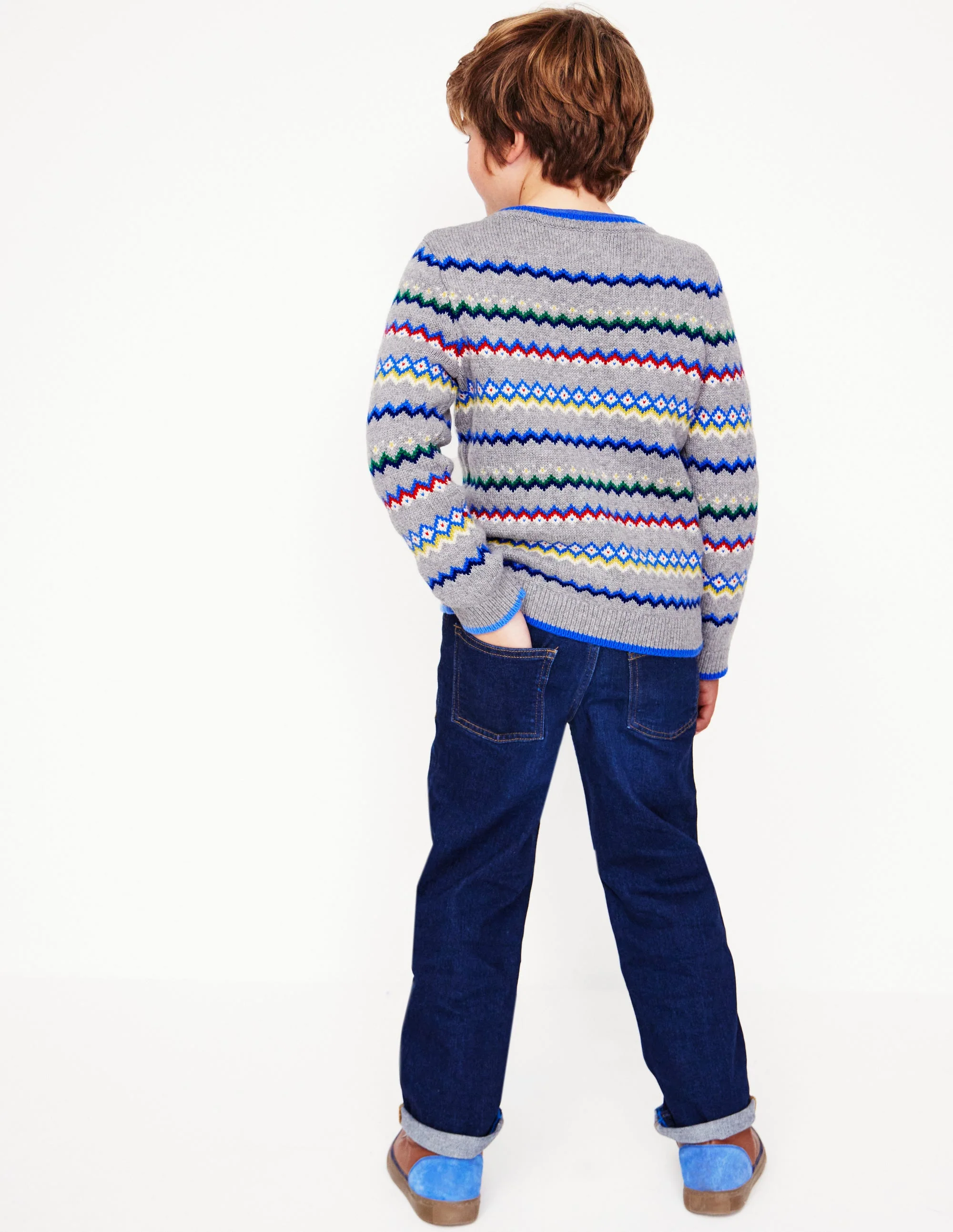 Fair Isle Sweater-Grey Marl - Image 3