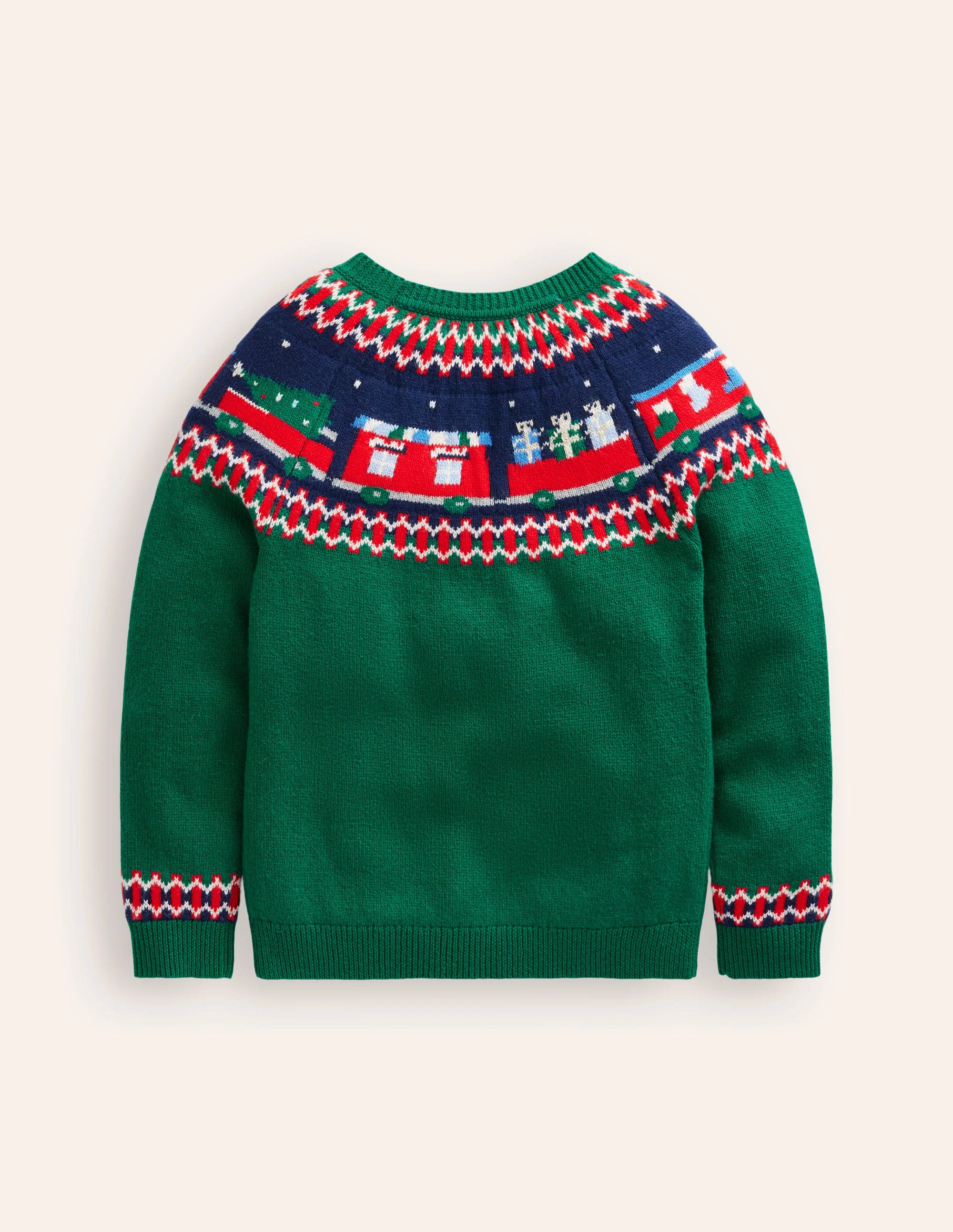 Fair Isle Sweater-Jewel Green Train - Image 4