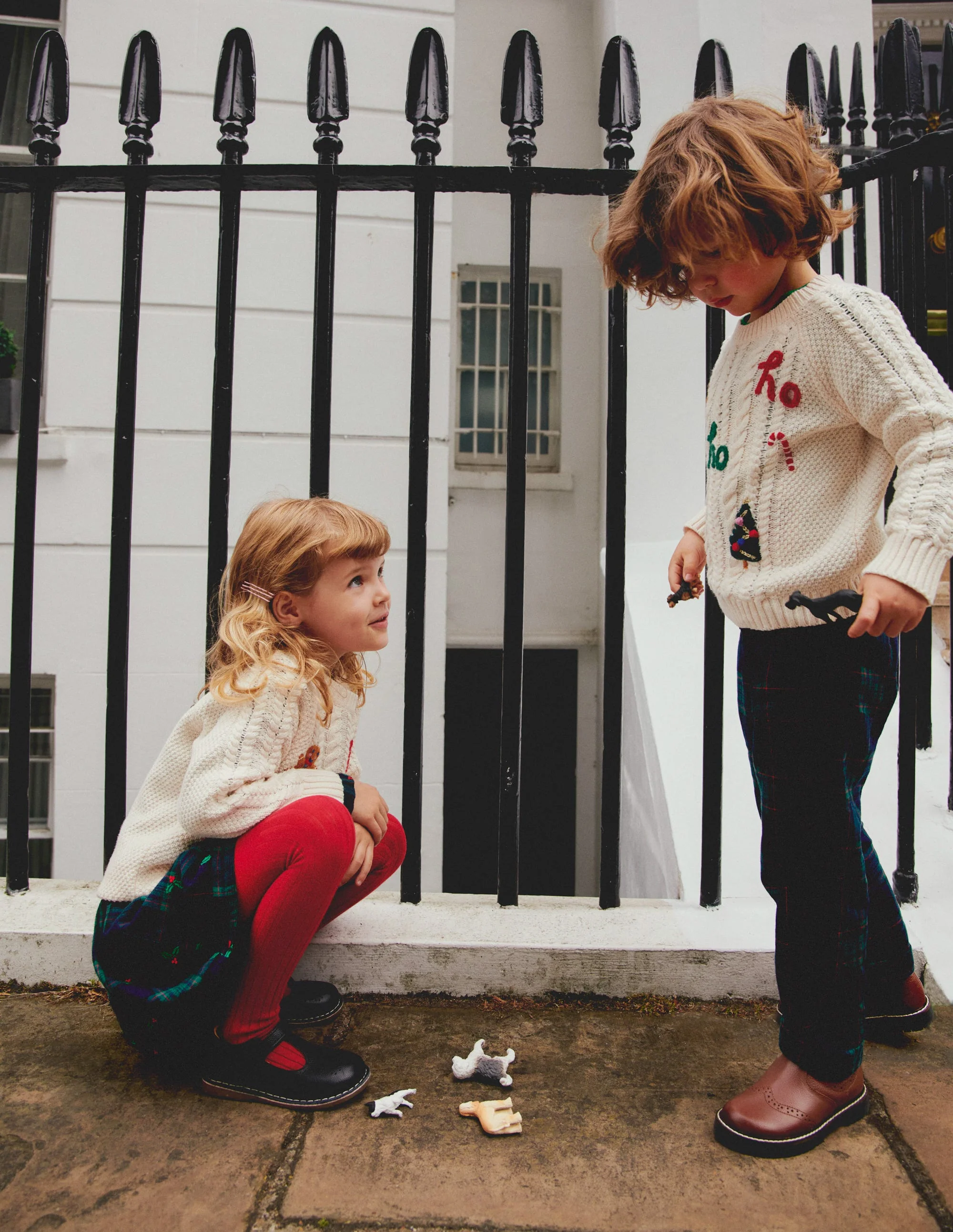 Festive Cable Sweater-Ecru Marl - Image 5