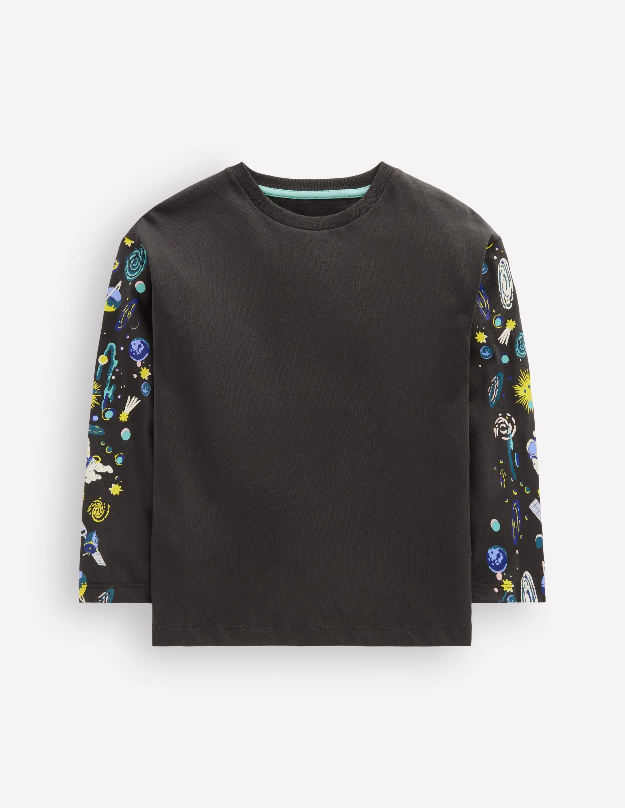 Front and Back Glow T-shirt-Shadow Grey Space