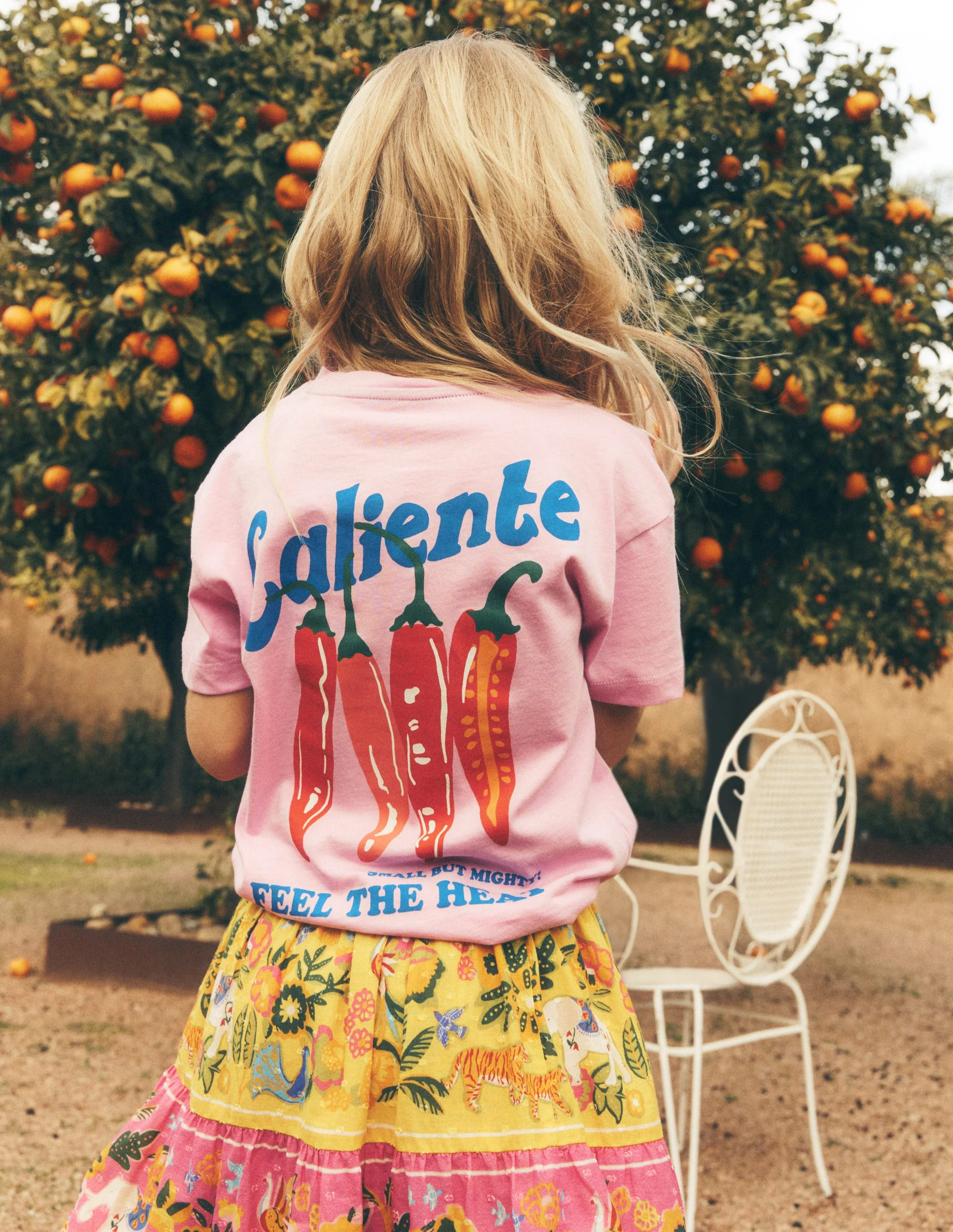Front & Back Graphic T-shirt-Vintage Pink Chillis - Image 4