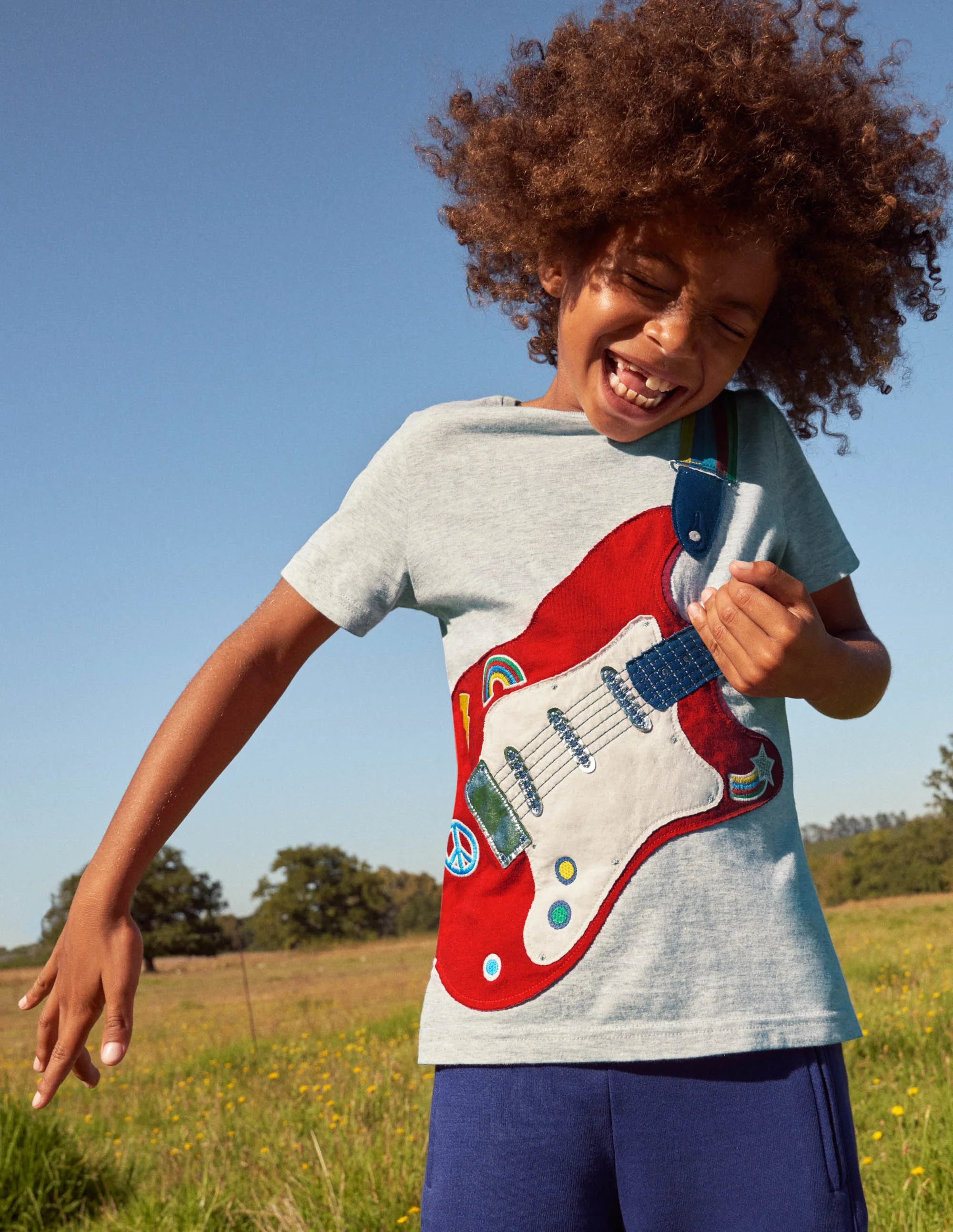 Front & Back Guitar T-shirt-Grey Marl - Image 6