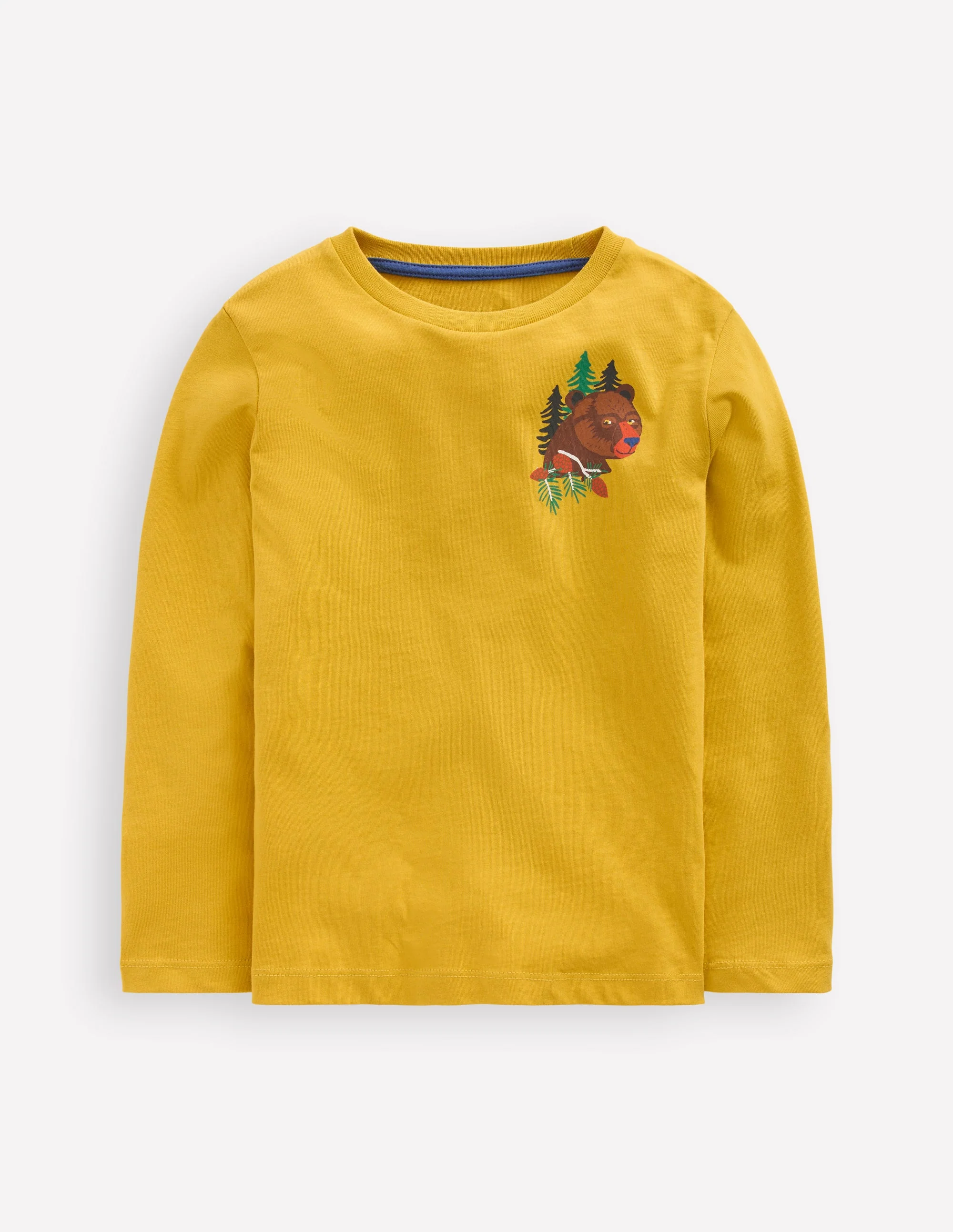 Front & Back Printed T-shirt-Oil Yellow Mountain Animals