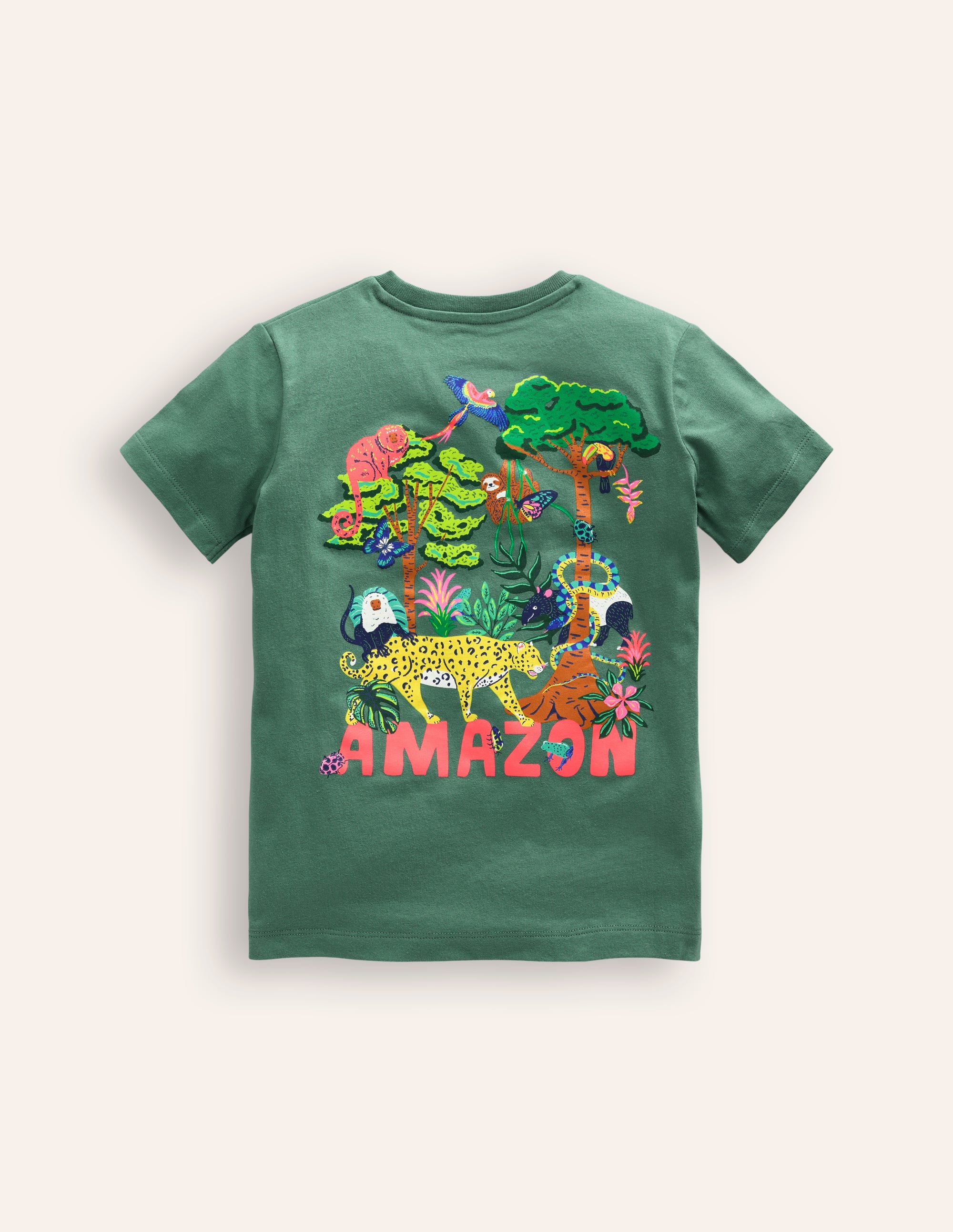 Front & Back Printed T-shirt-Spruce Green Amazon - Image 2