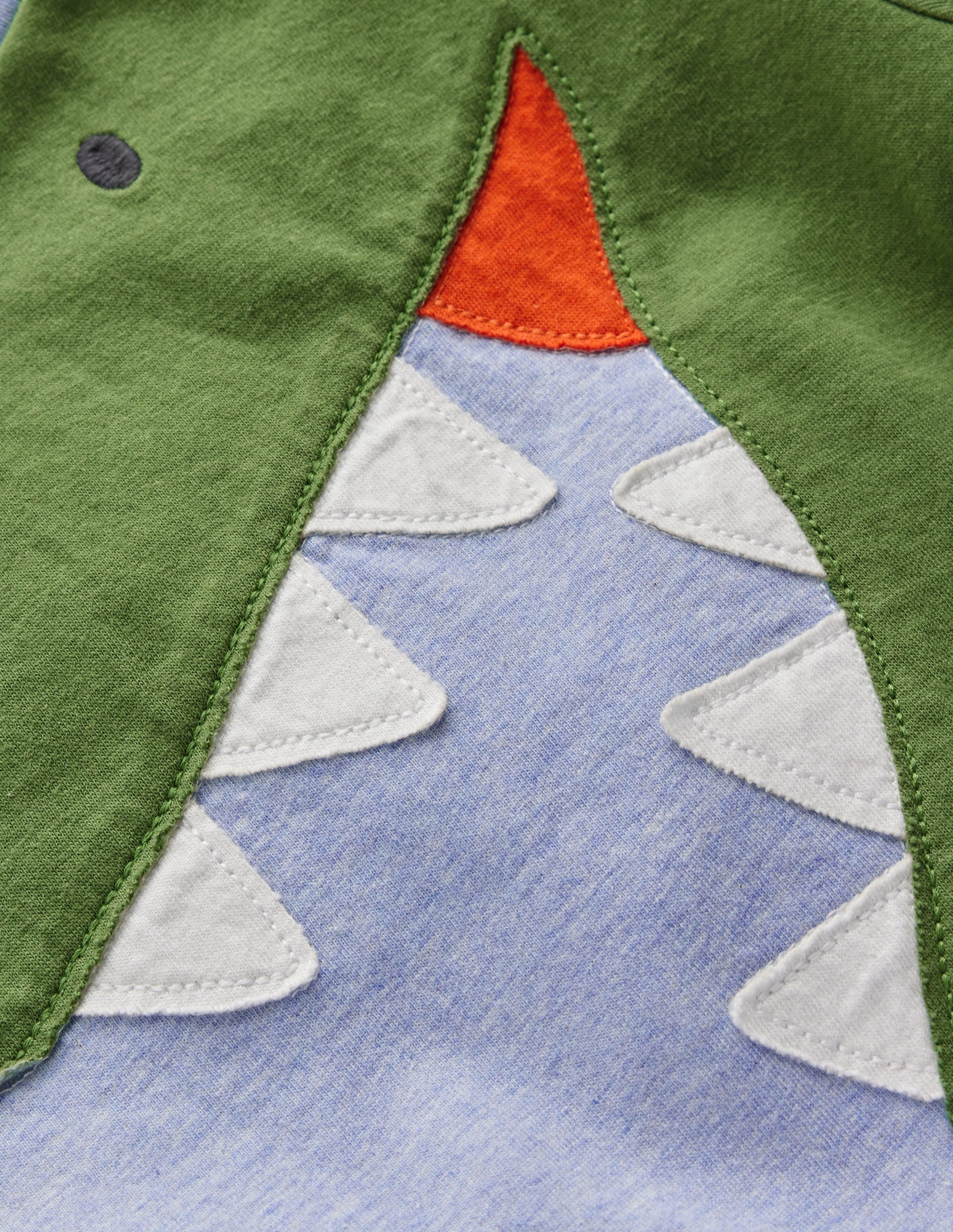 Fun Appliqué T-shirt-Blue Marl Dino - Image 3