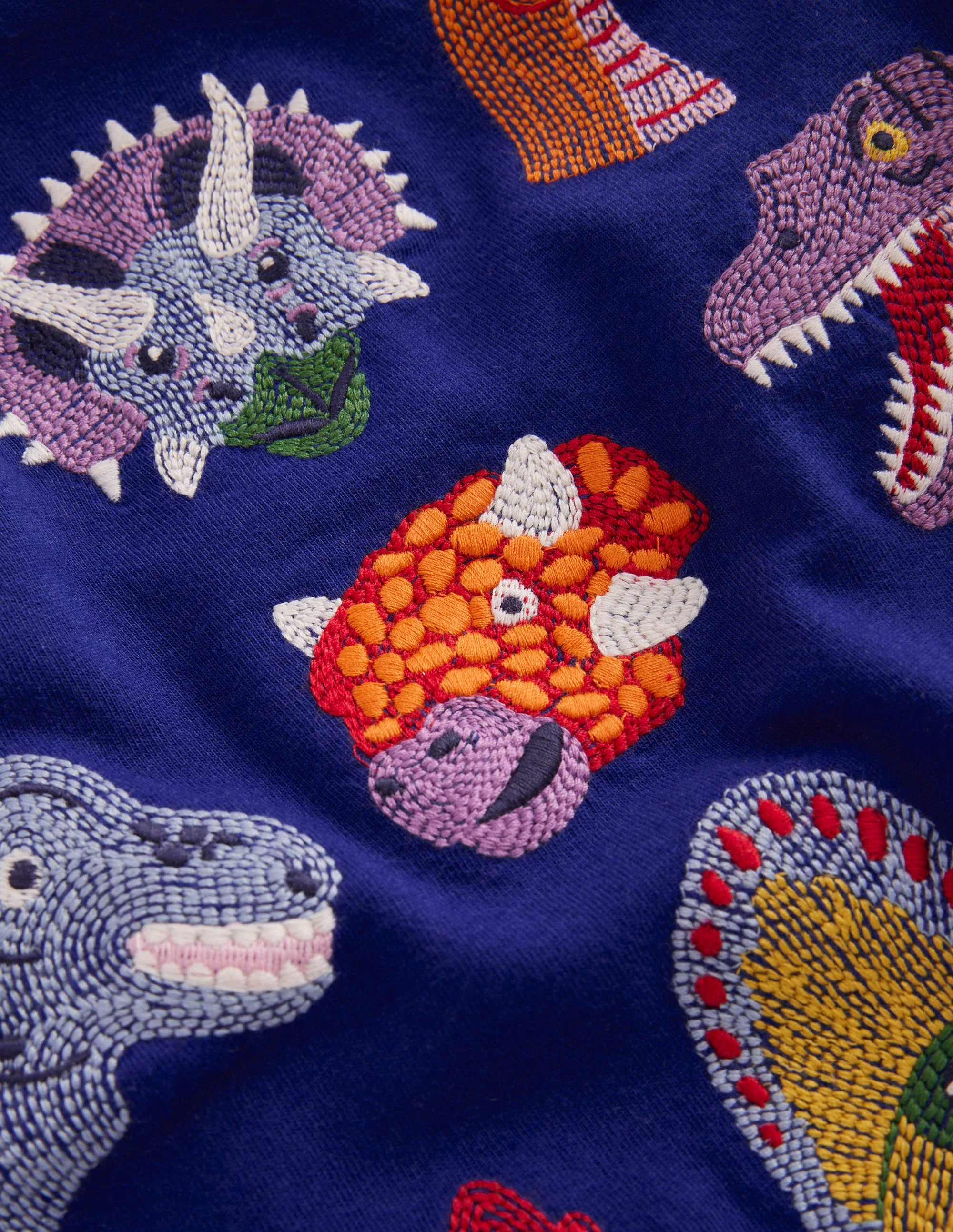 Fun Superstitch Grid T-Shirt-Sapphire Blue Dino - Image 3