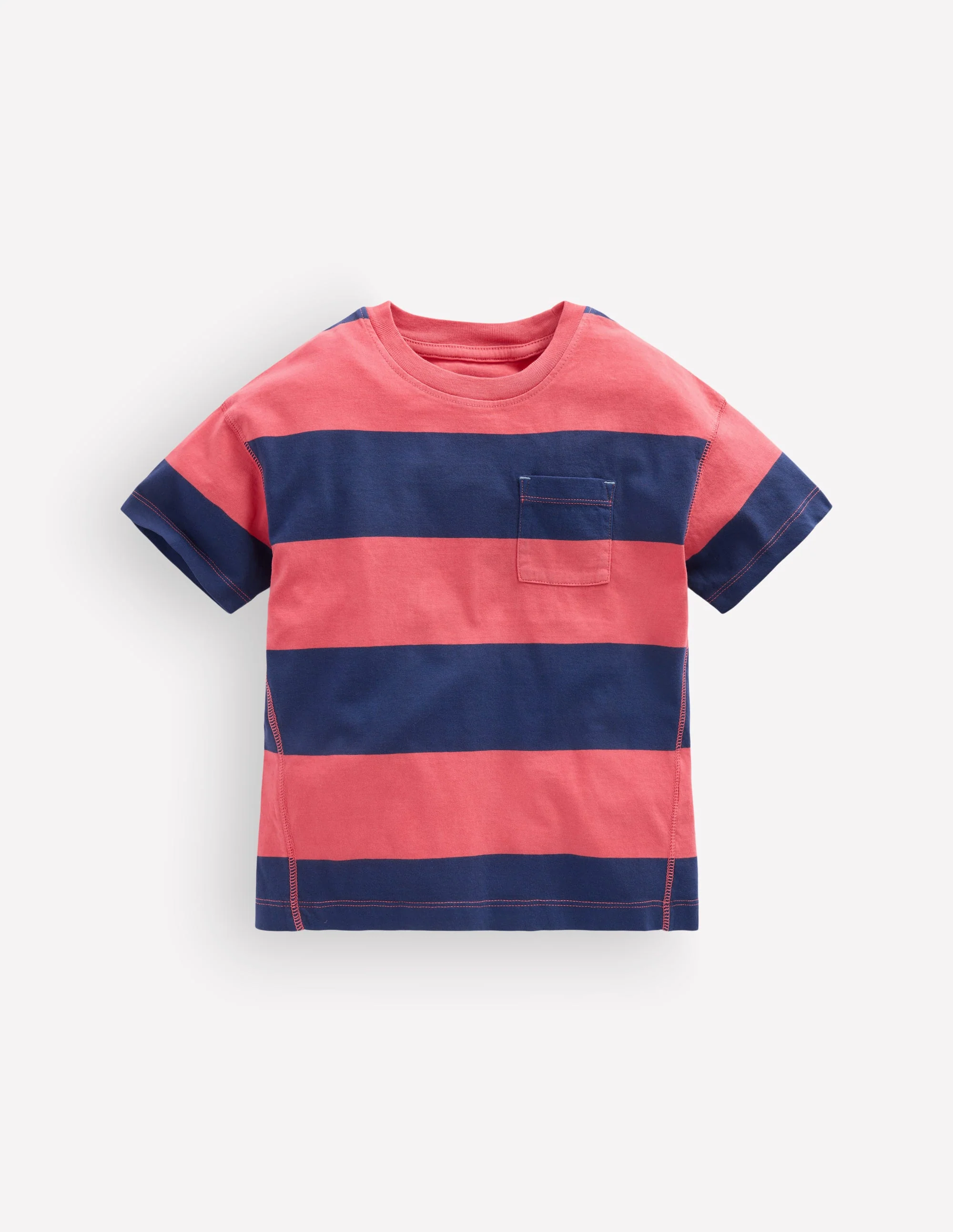 Garment Dye Relaxed T-shirt-Blood Orange / Sapphire Blue