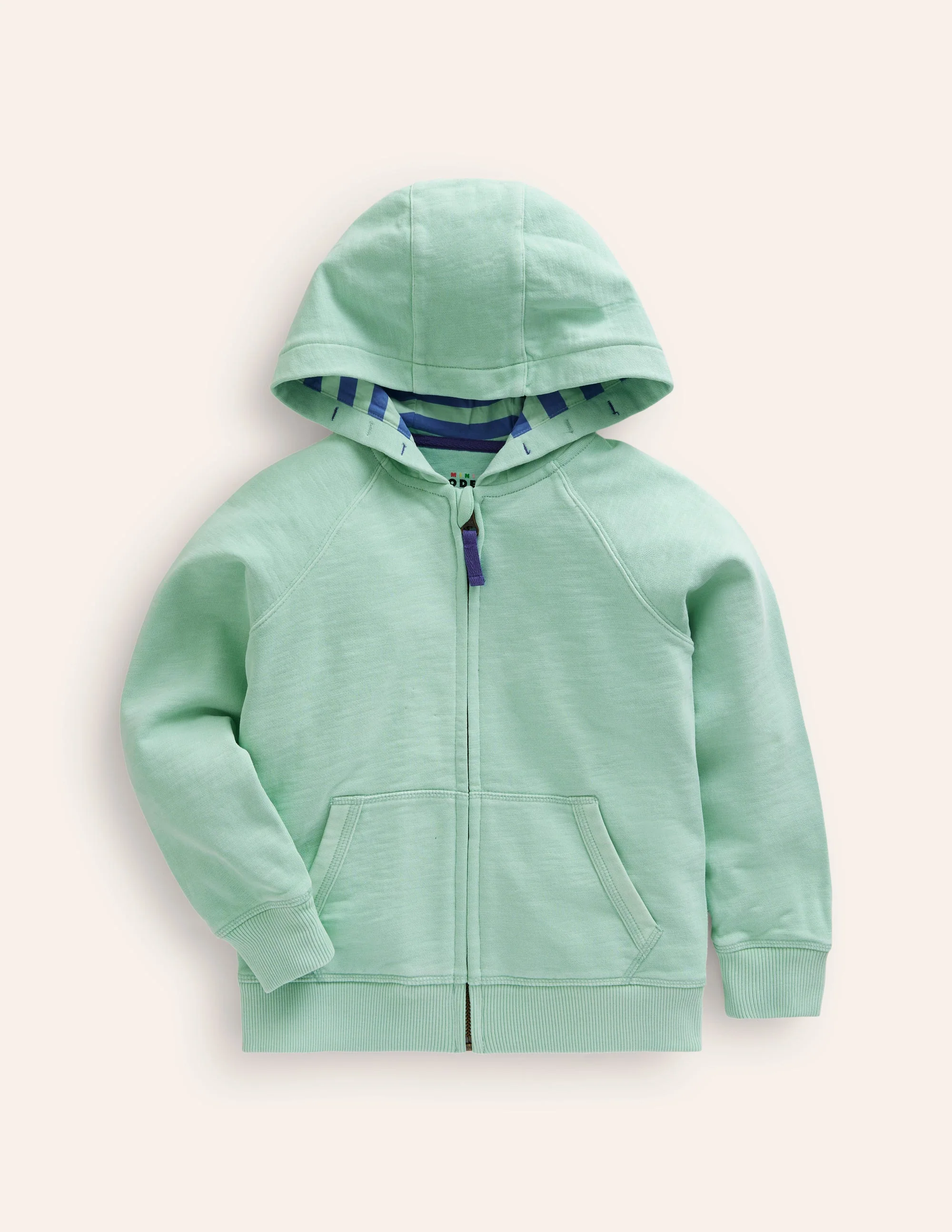 Garment Dye Zip-Through Hoodie-Pistachio Green