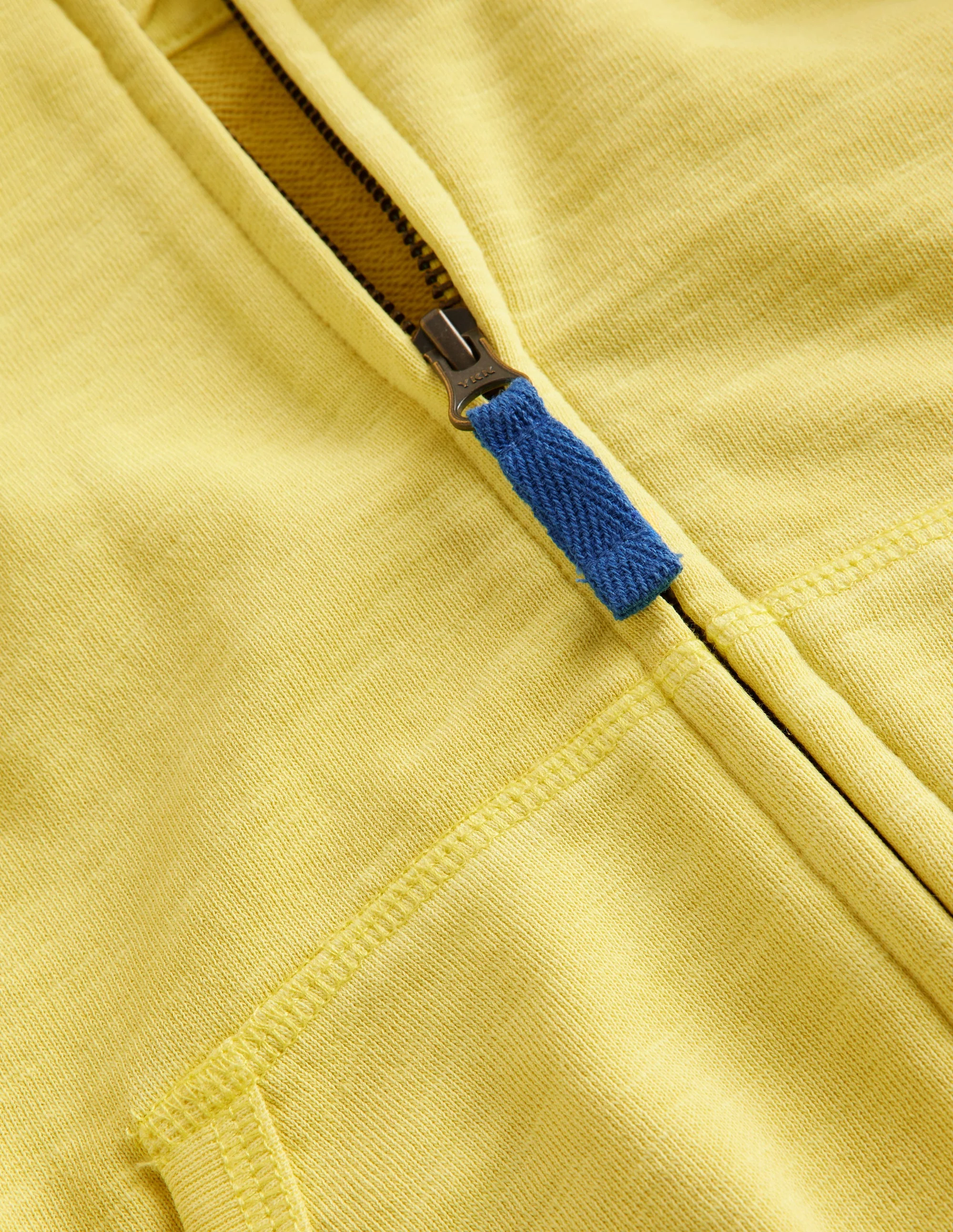 Garment Dye Zip-Through Hoodie-Zest Yellow - Image 3