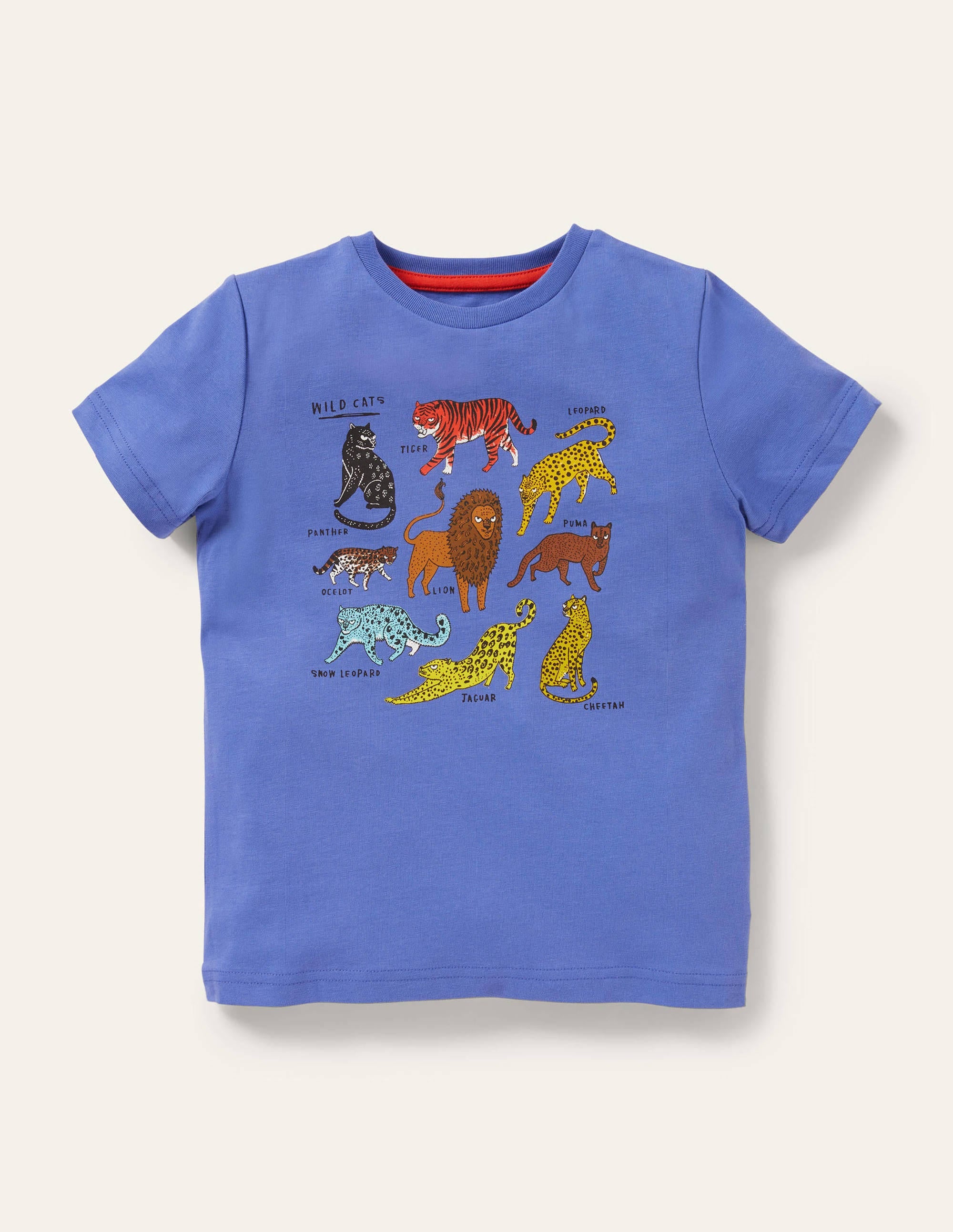 Glow-in-the-dark T-shirt-Bluebell Blue Big Cats