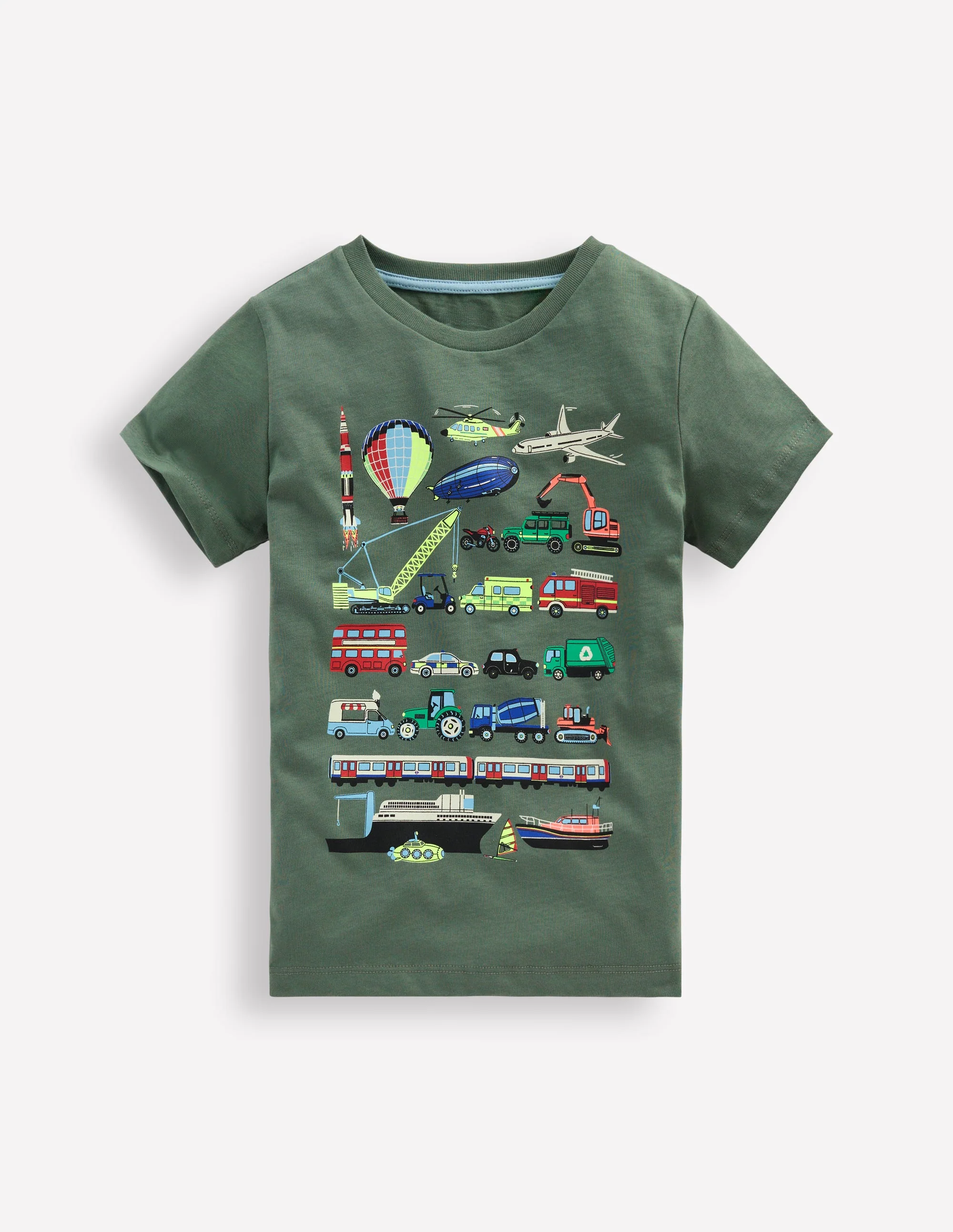 Glow-In-The-Dark T-shirt-Bottle Green Transport