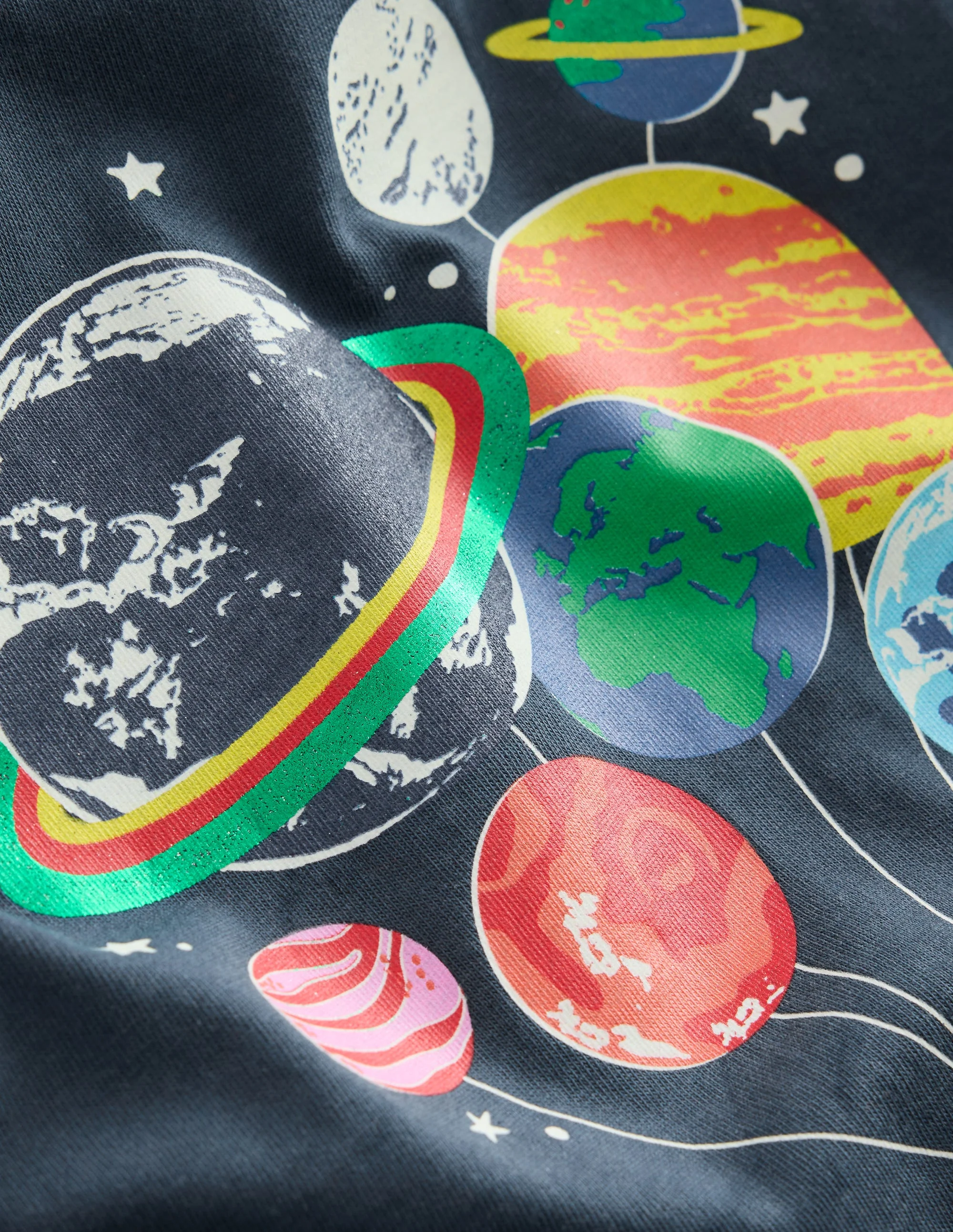 Glow-In-The-Dark T-shirt-Robot Blue Spaceman Planets - Image 3