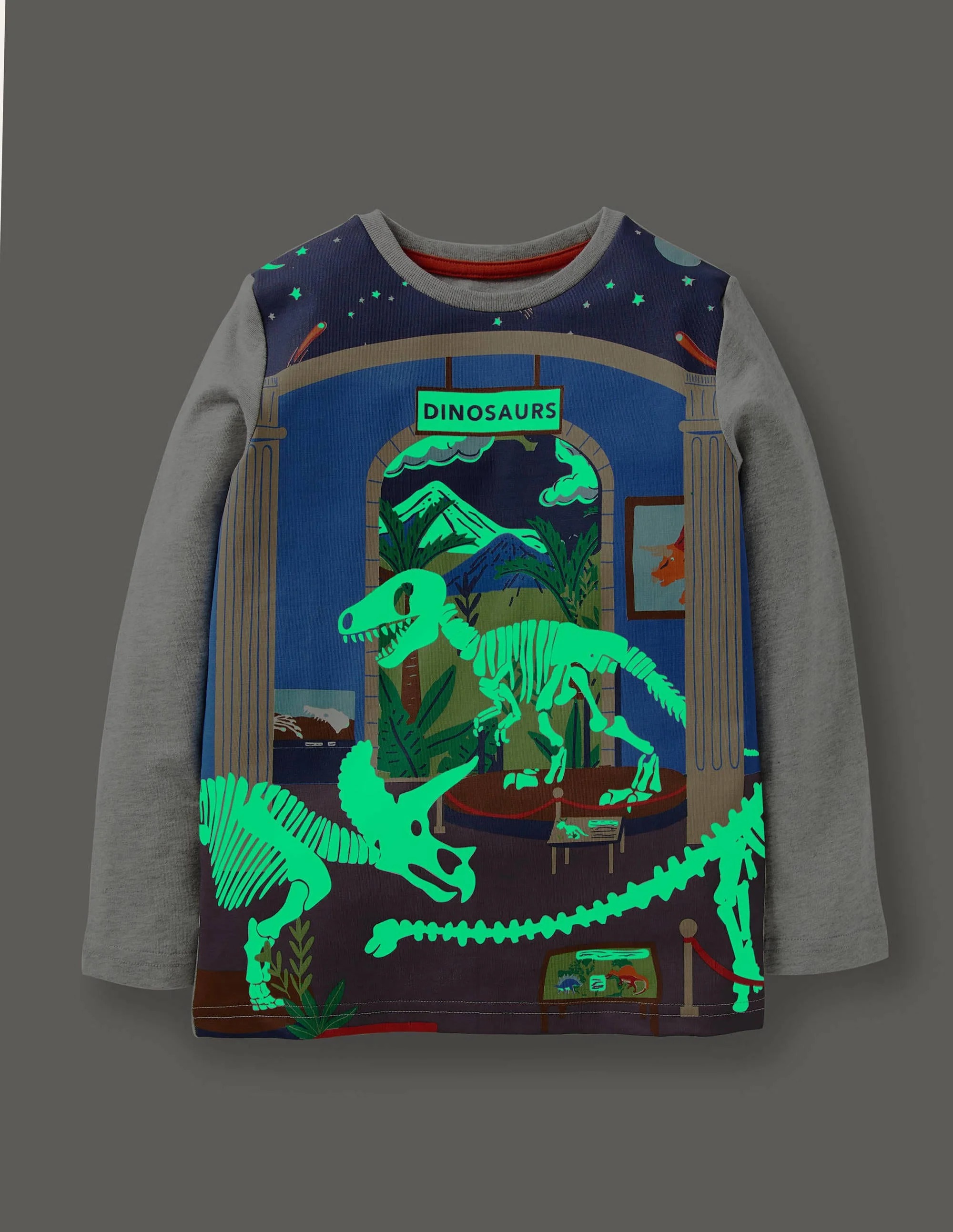 Glowing Scene T-shirt-Grey Marl Museum Scene - Image 4