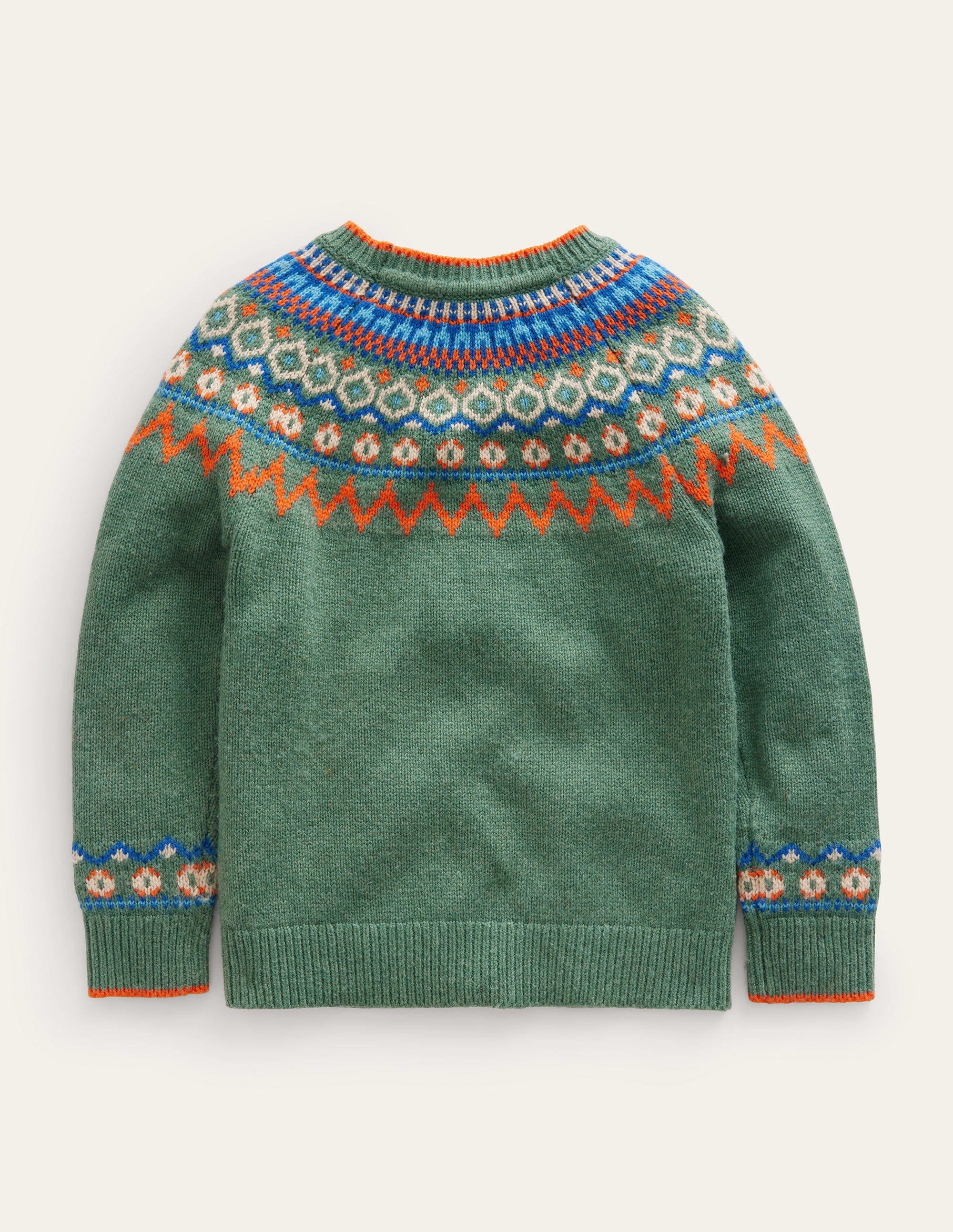 Graphic Fair Isle Sweater-Monster Green Marl - Image 2