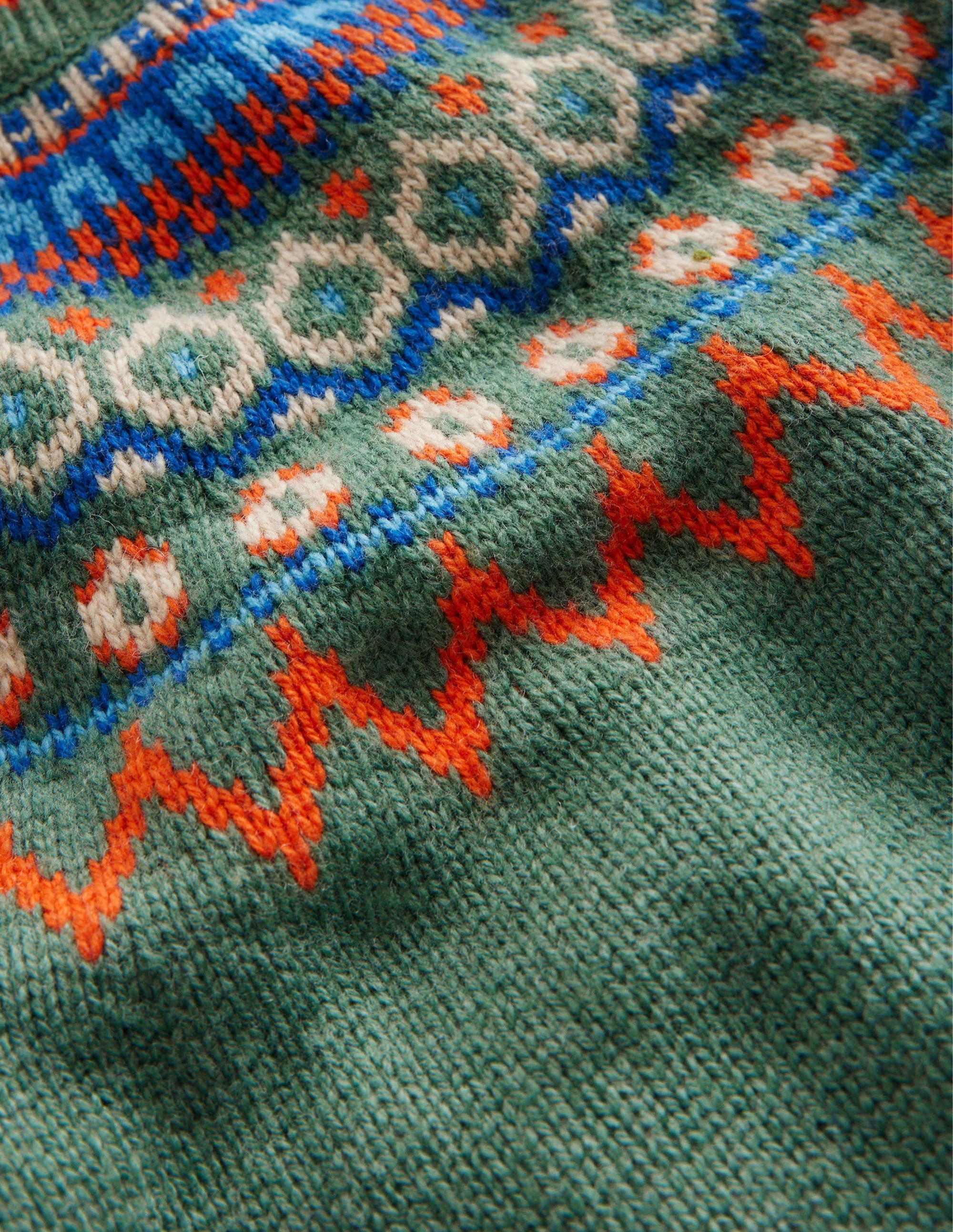 Graphic Fair Isle Sweater-Monster Green Marl - Image 3