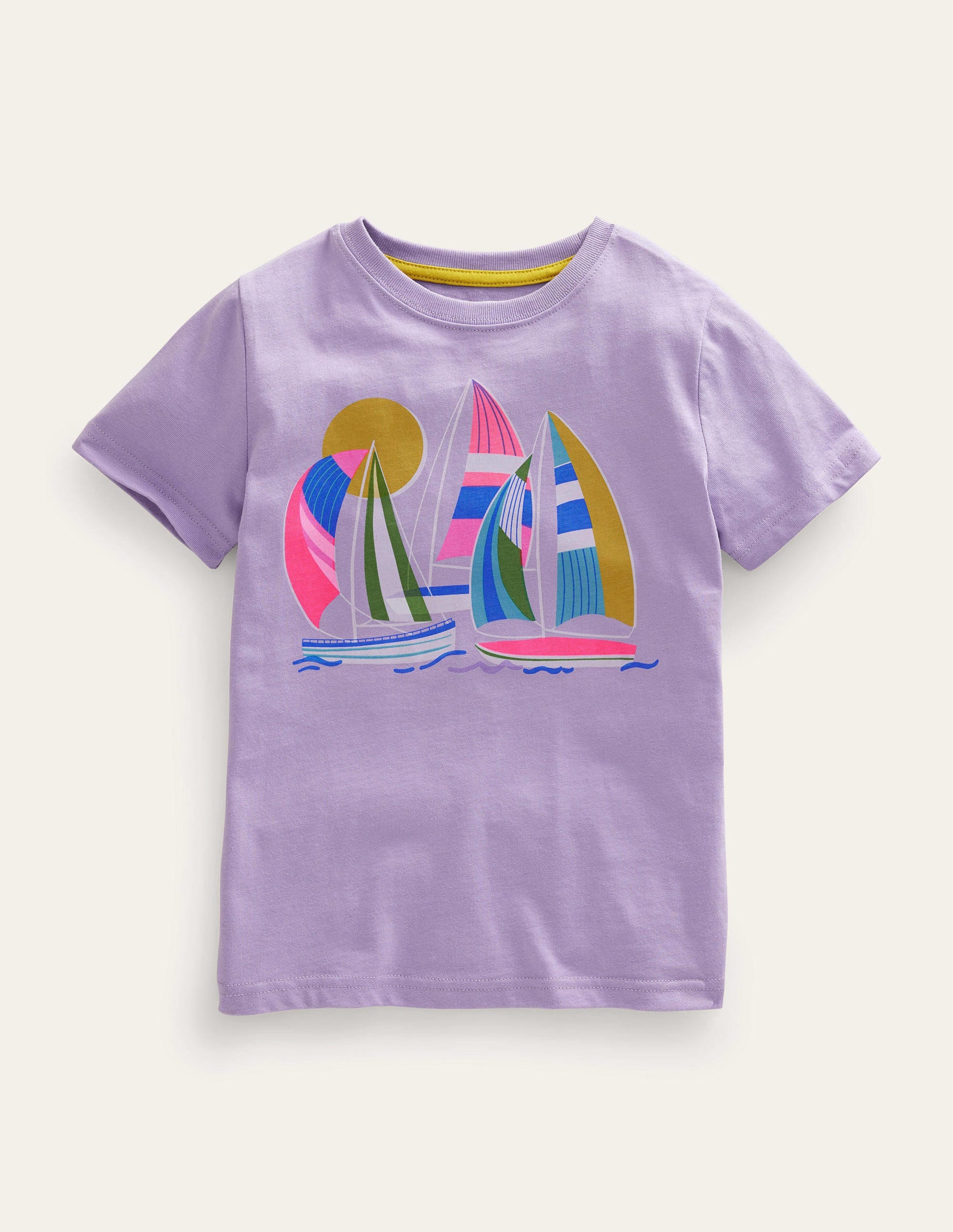 Graphic-Print Cotton T-Shirt-Misty Lavender