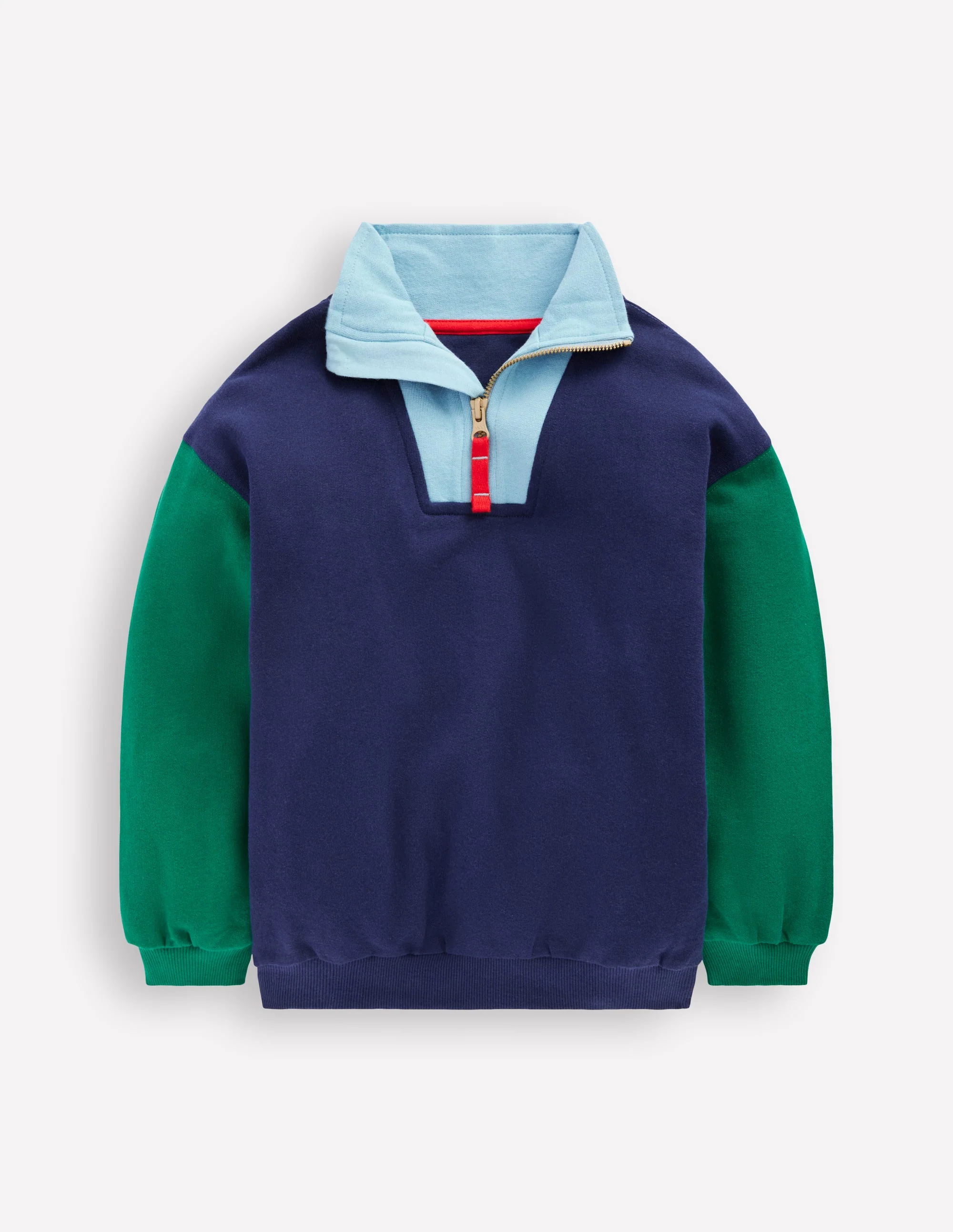 Half-Zip Sweatshirt-Medieval blue Colourblock - Image 5
