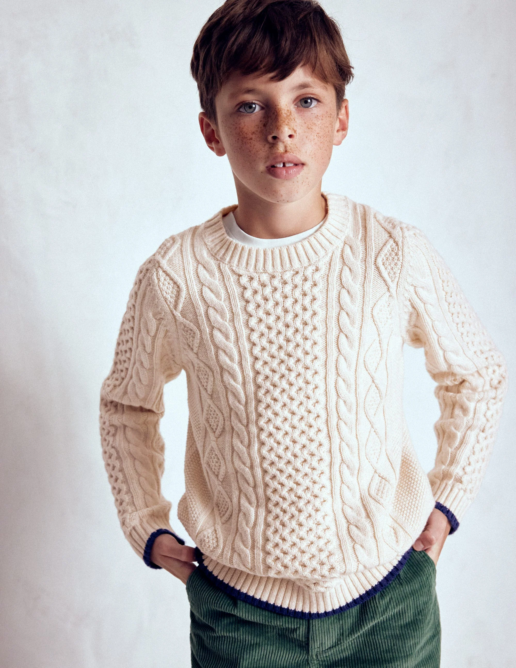 Heritage Cable Sweater-Ecru Marl - Image 4