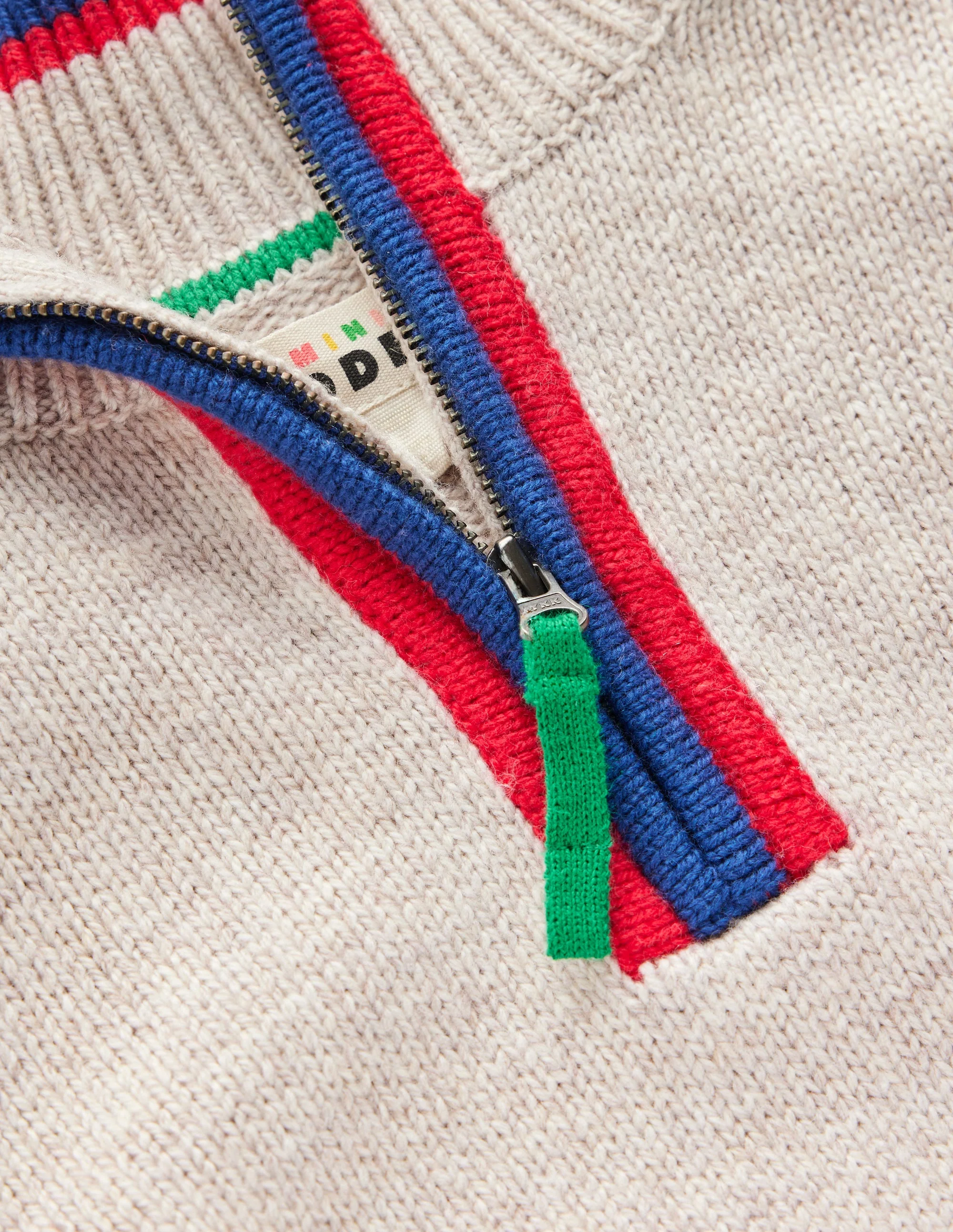 Heritage Half-Zip Sweater-Oatmeal Marl - Image 3