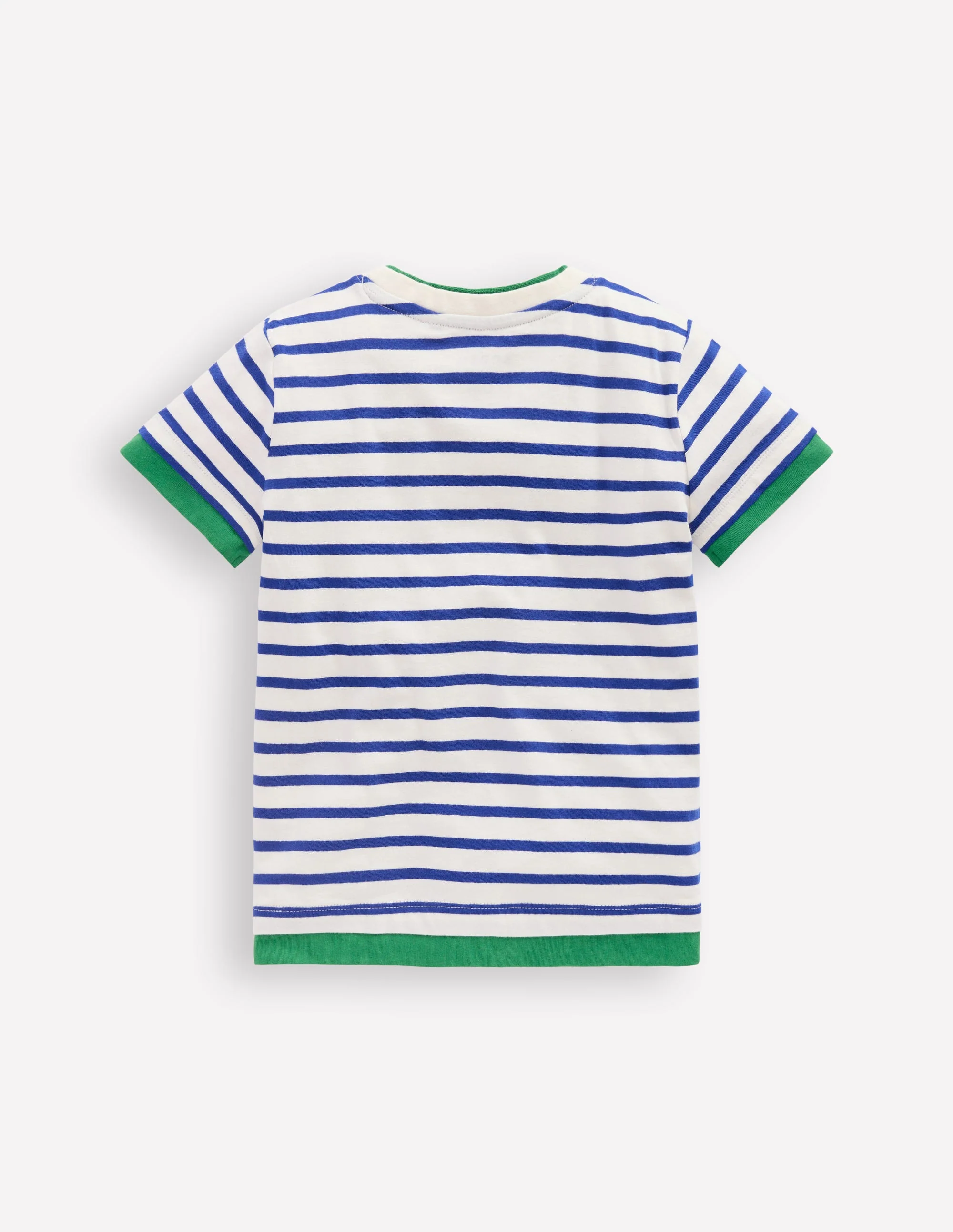 Layered Look T-shirt-Bright Blue/Ivory - Image 2