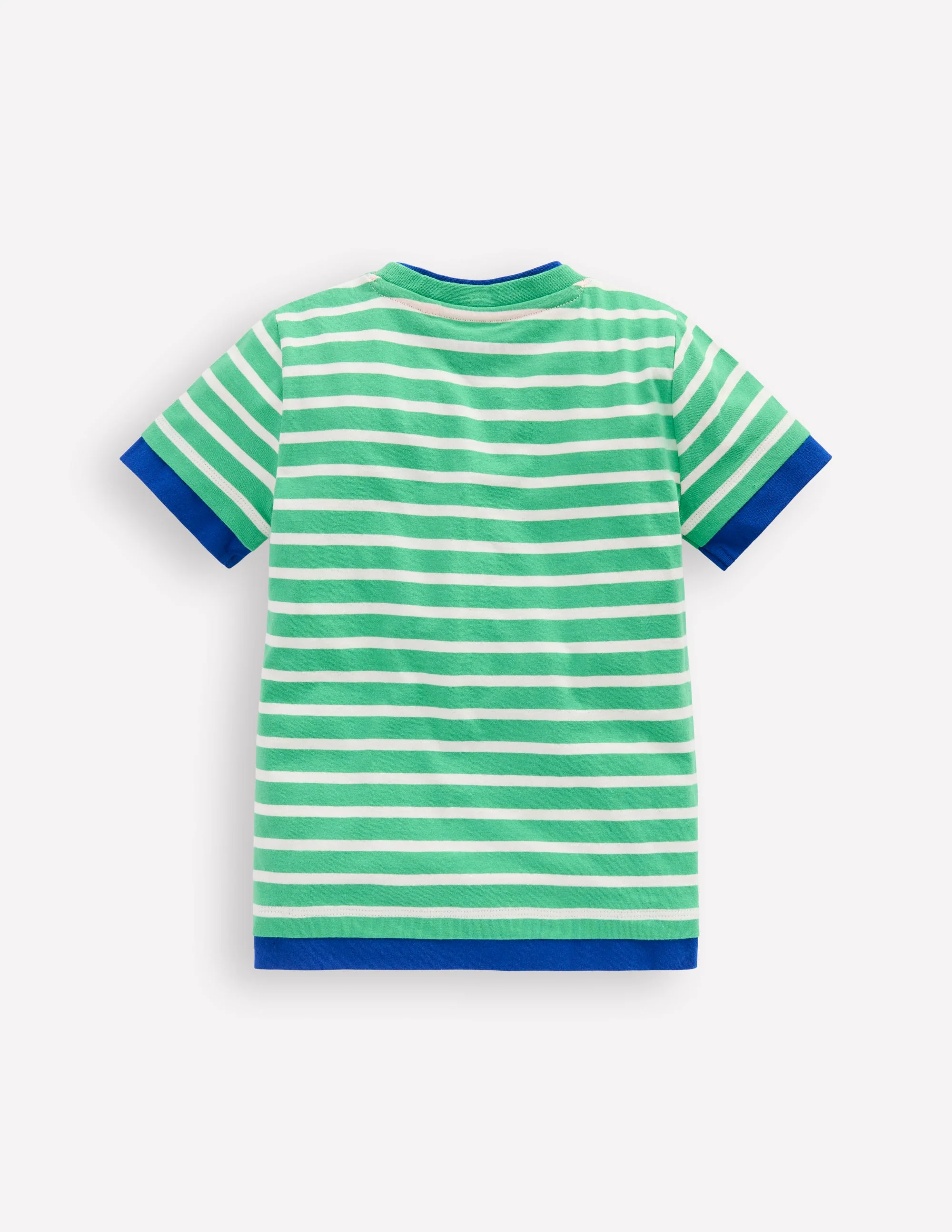 Layered Look T-shirt-Pea Green/Ivory - Image 2