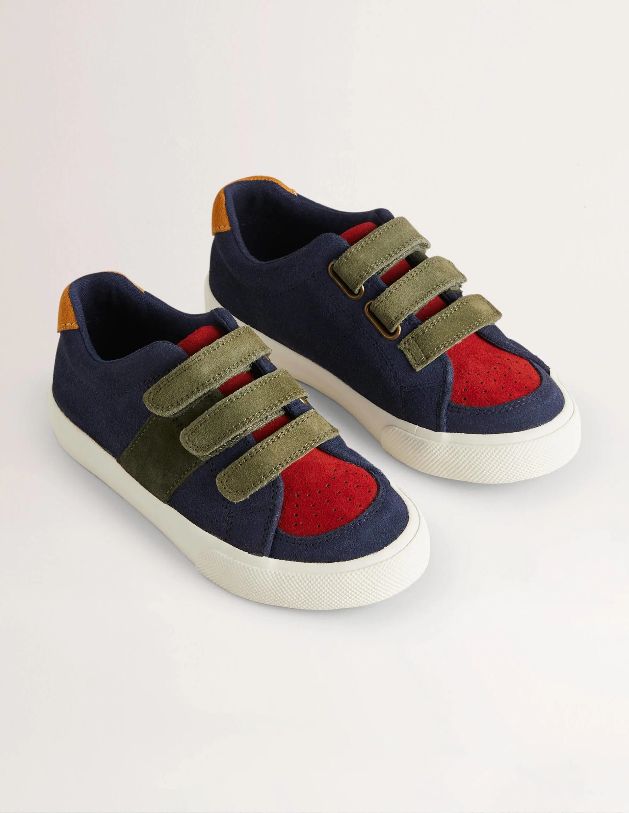 Leather Low Top Sneakers-Multi Colourblock - Image 2