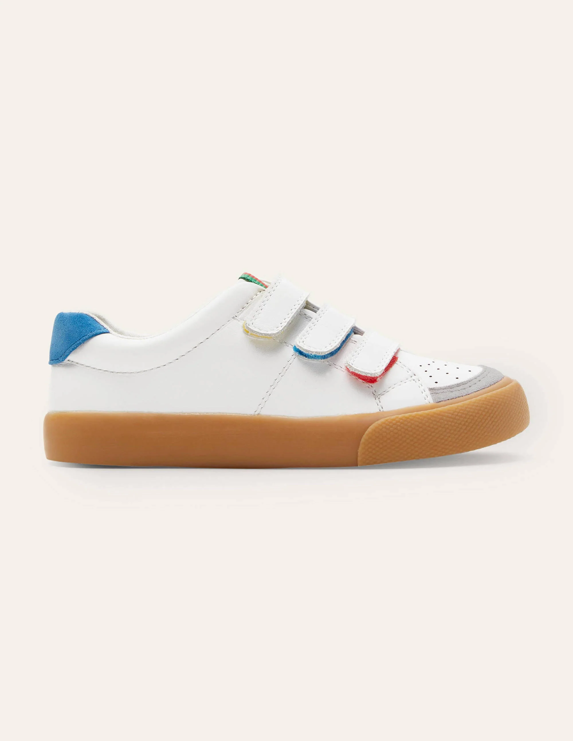 Leather Low Tops 3 Strap-White - Image 3