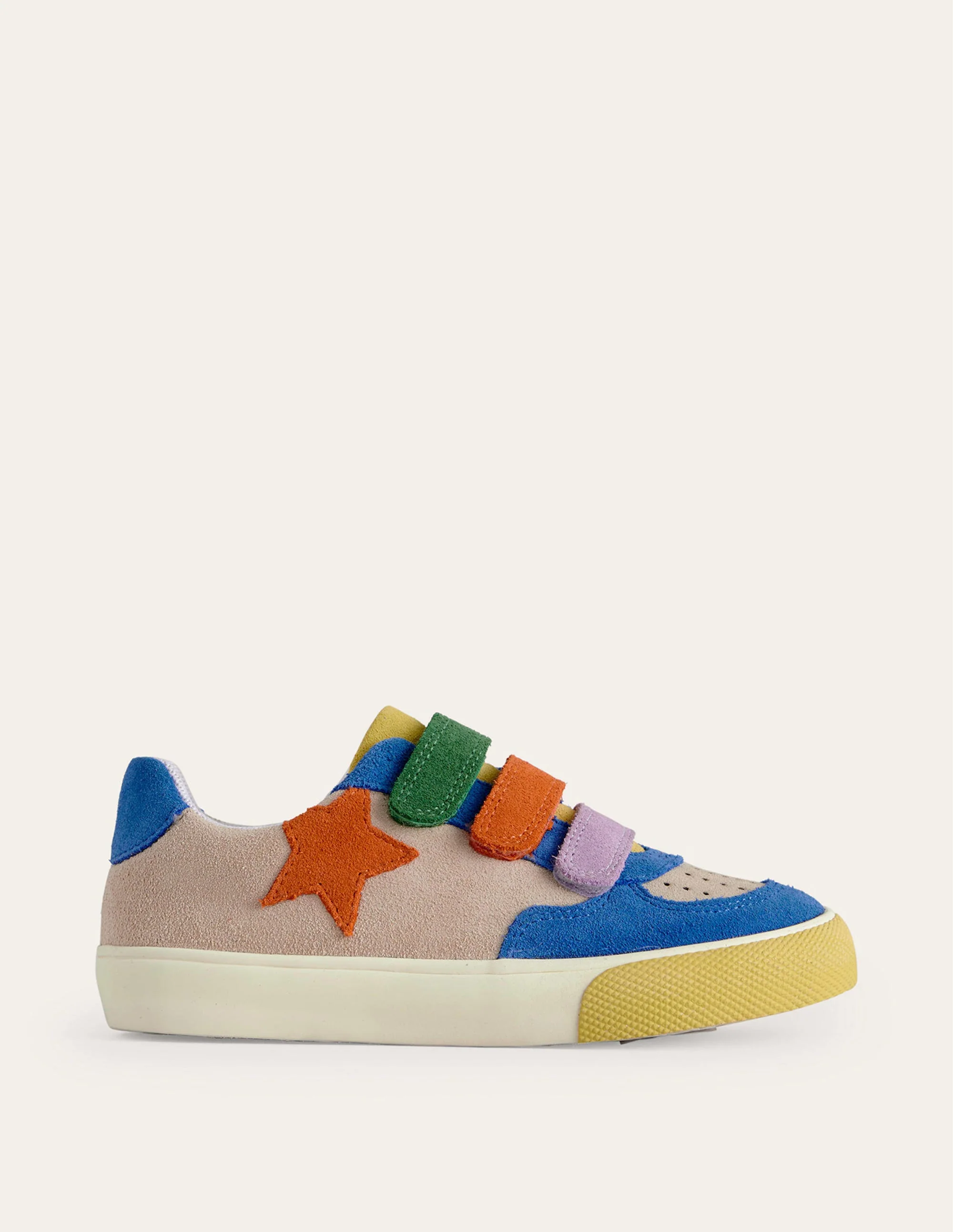 Leather Low Tops-Multi Colourblock Star
