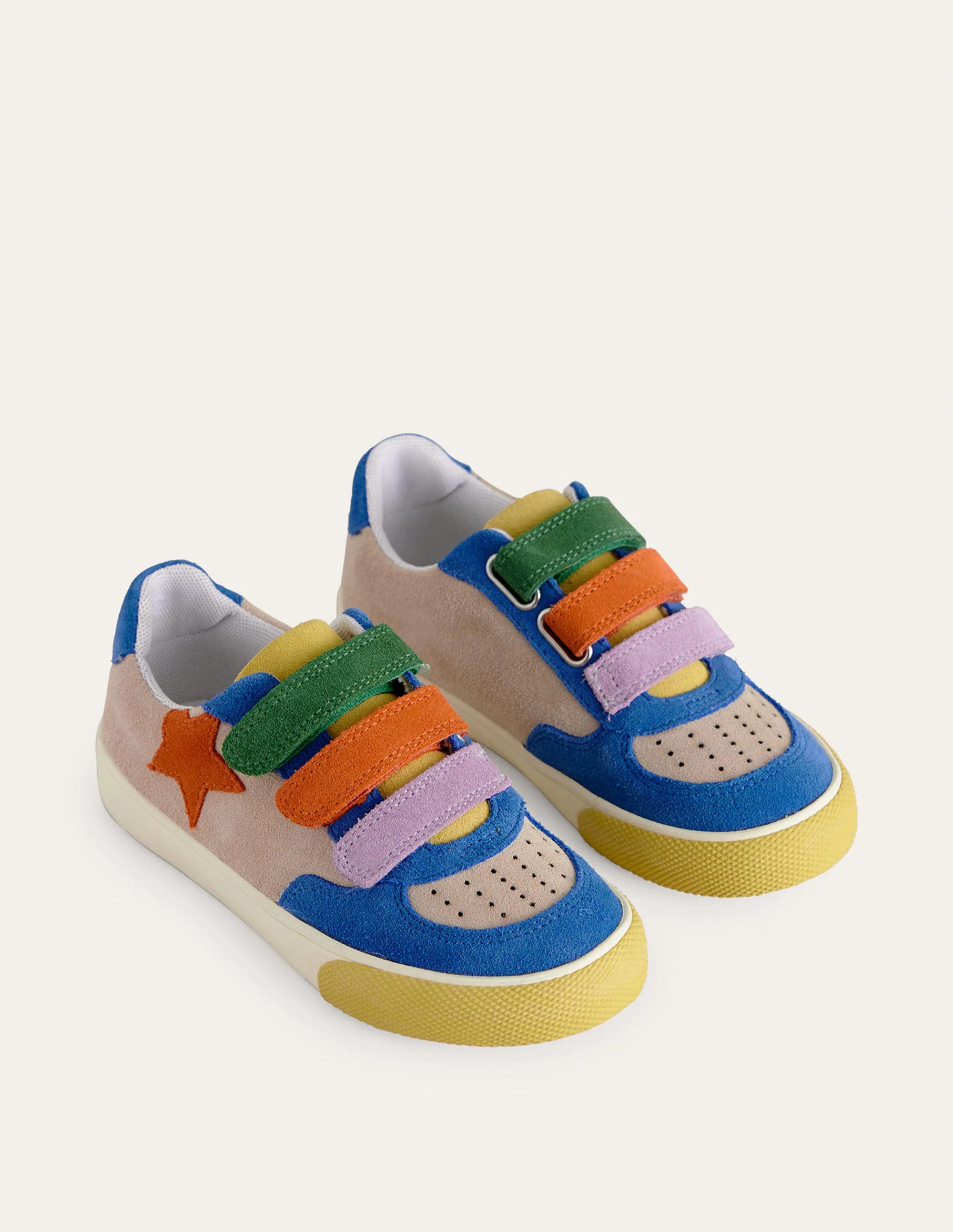 Leather Low Tops-Multi Colourblock Star - Image 2