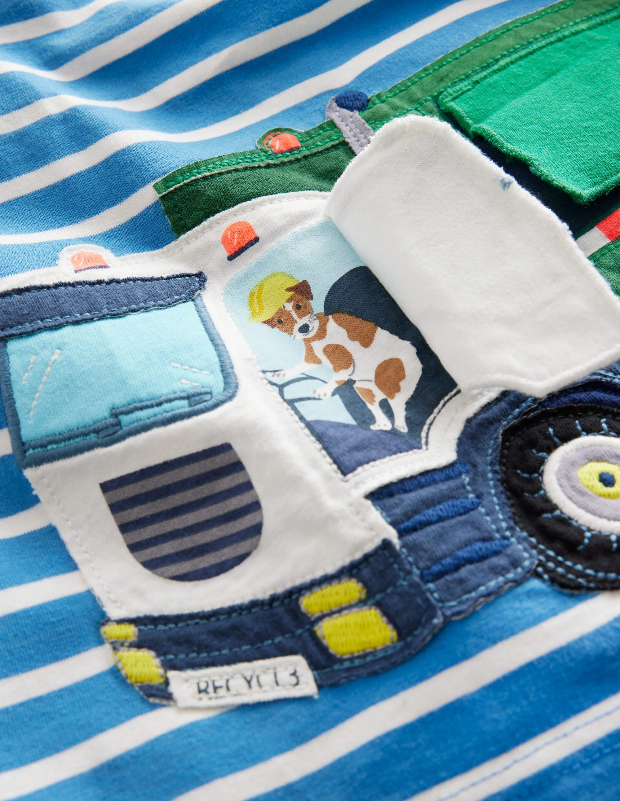 Lift-the-flap Truck T-Shirt-Elizabethan Blue/Ivory Truck - Image 3