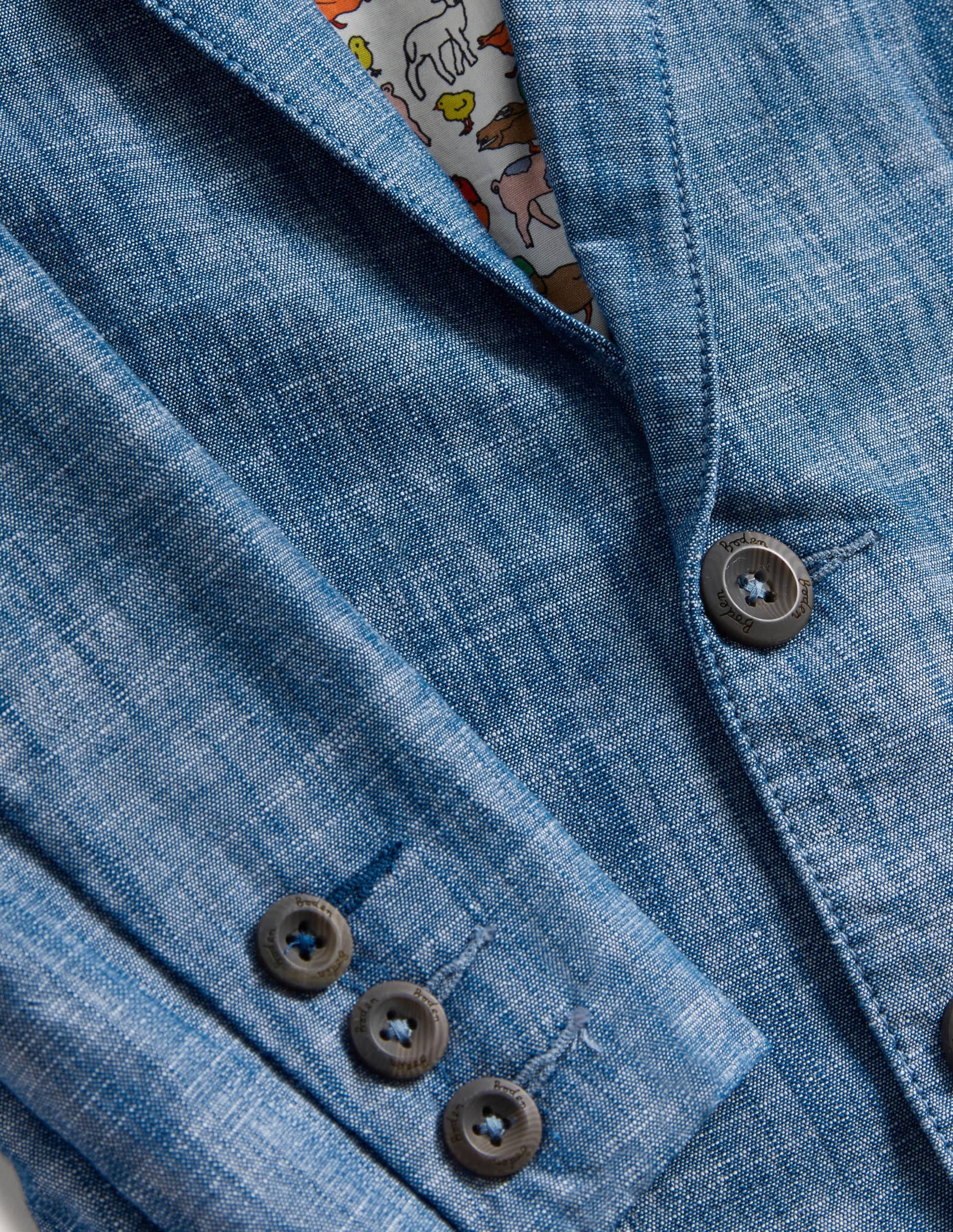 Linen Blazer-Chambray Blue - Image 3