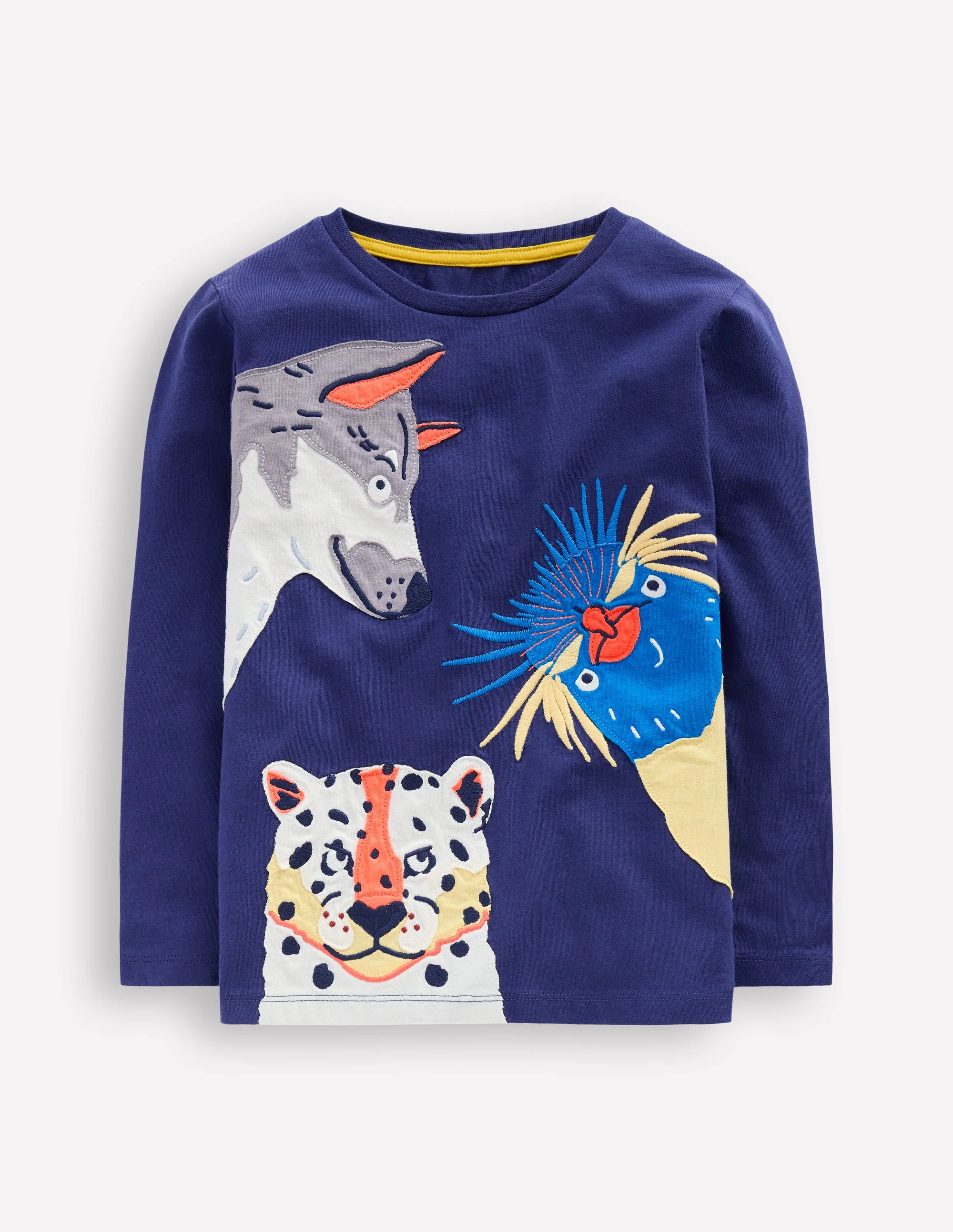 Long Sleeve Appliqué T-shirt-Twilight Arctic Peepers
