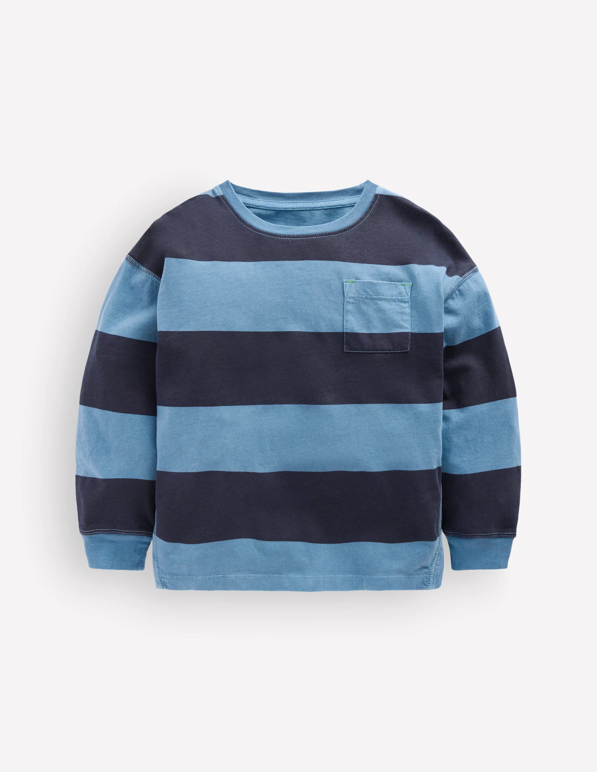 Long Sleeve Garment Dye Tee-College Navy / Denim Blue - Image 2