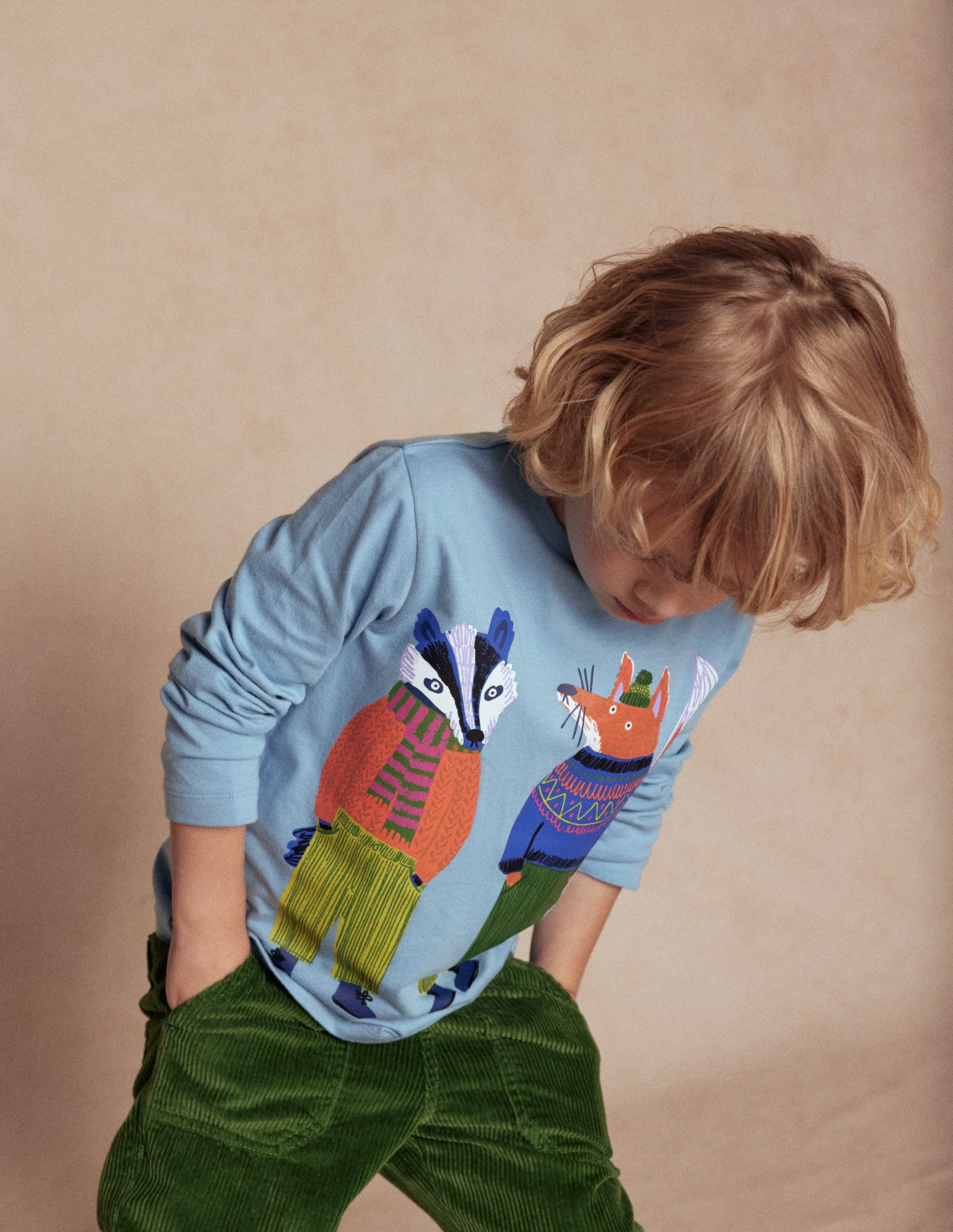 Long Sleeve Novelty T-shirt-Glacier Blue Foxes - Image 4