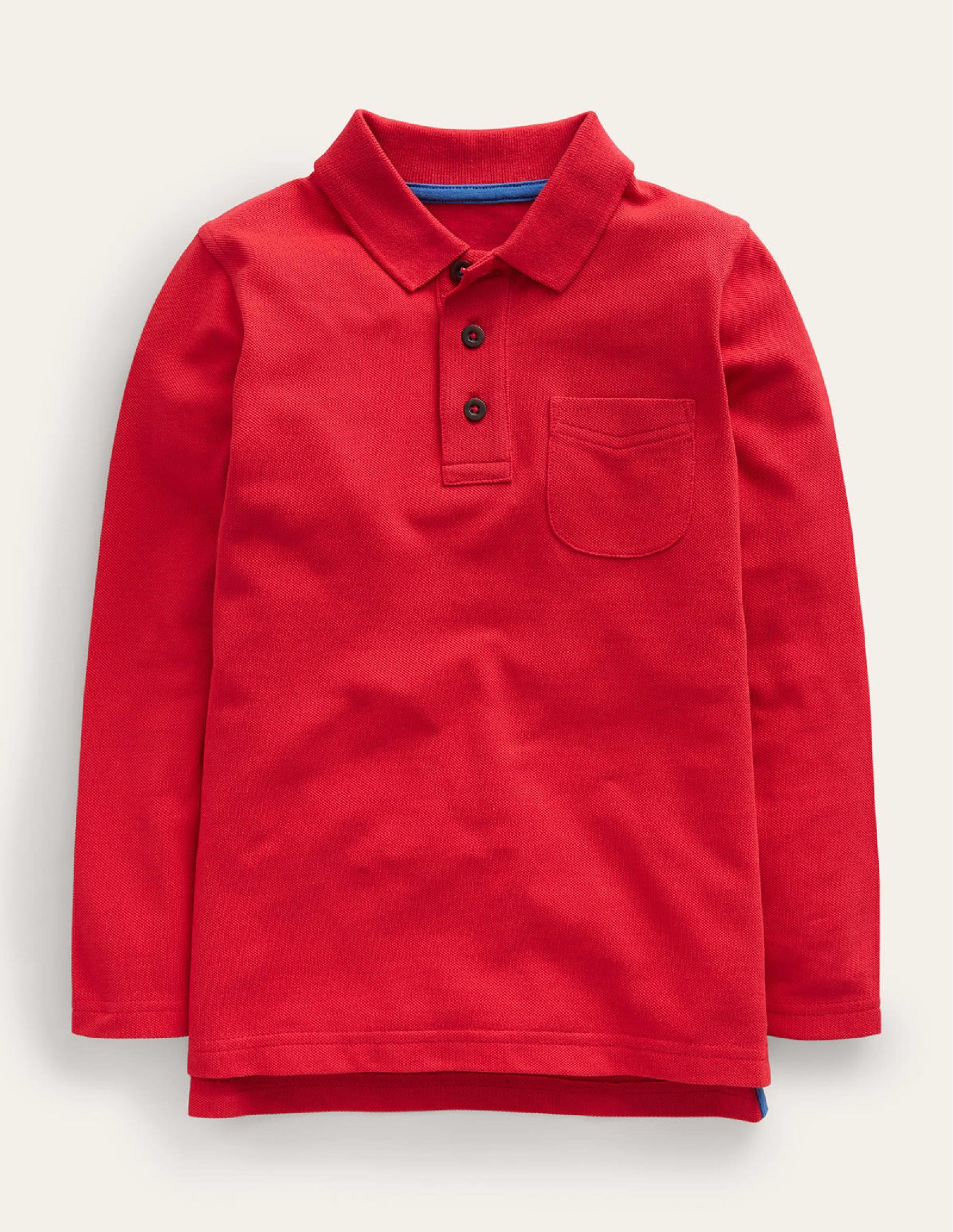 Long Sleeve Pique Polo-Rockabilly Red