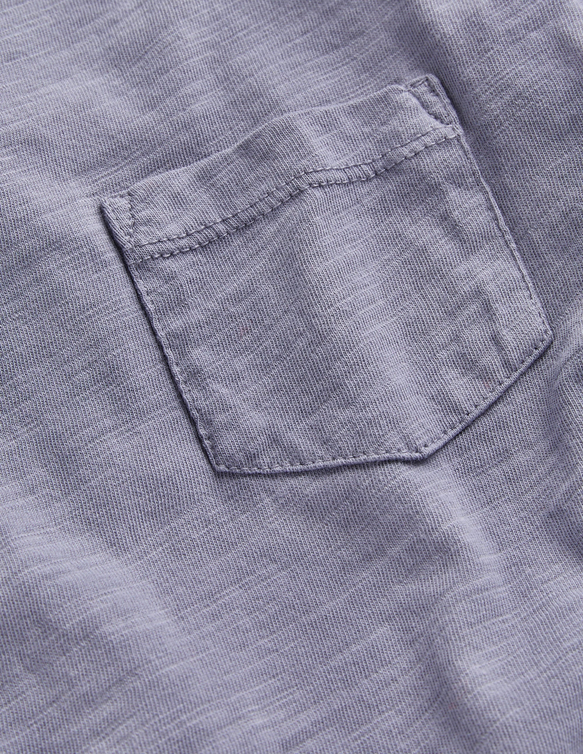 Long-sleeved Washed T-shirt-Blue - Image 3