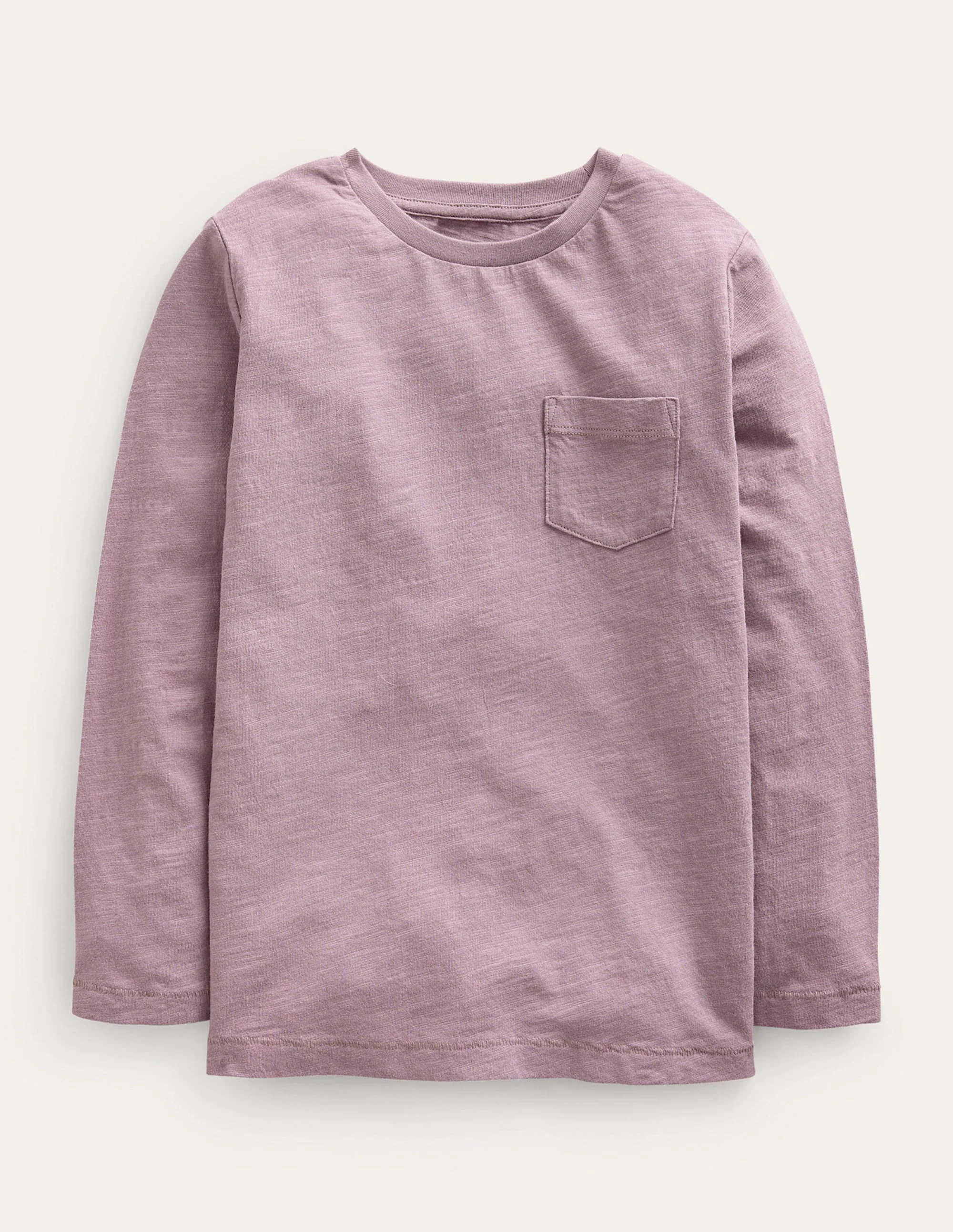 Long-sleeved Washed T-shirt-Lilac