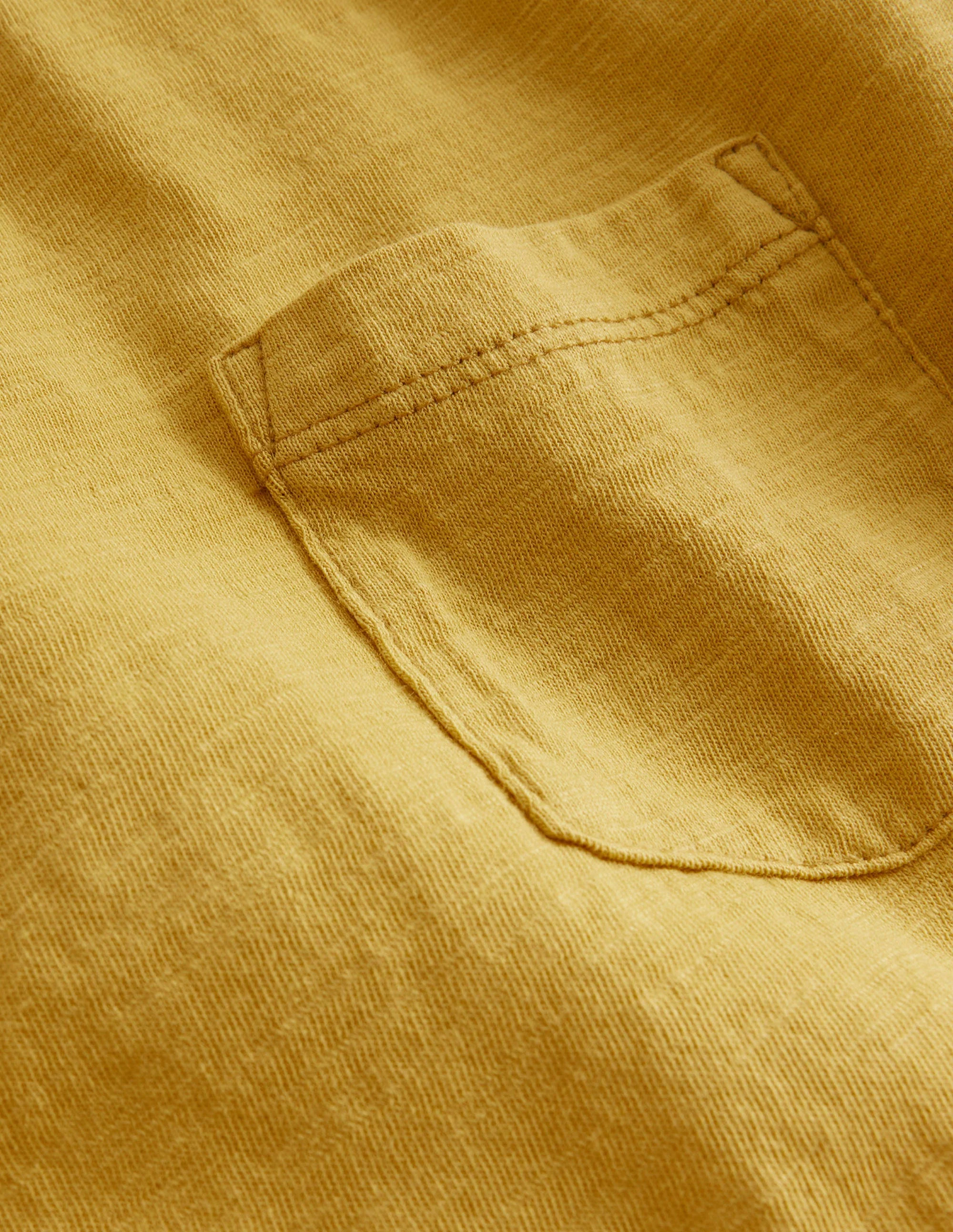 Long-sleeved Washed T-shirt-Oil Yellow - Image 3